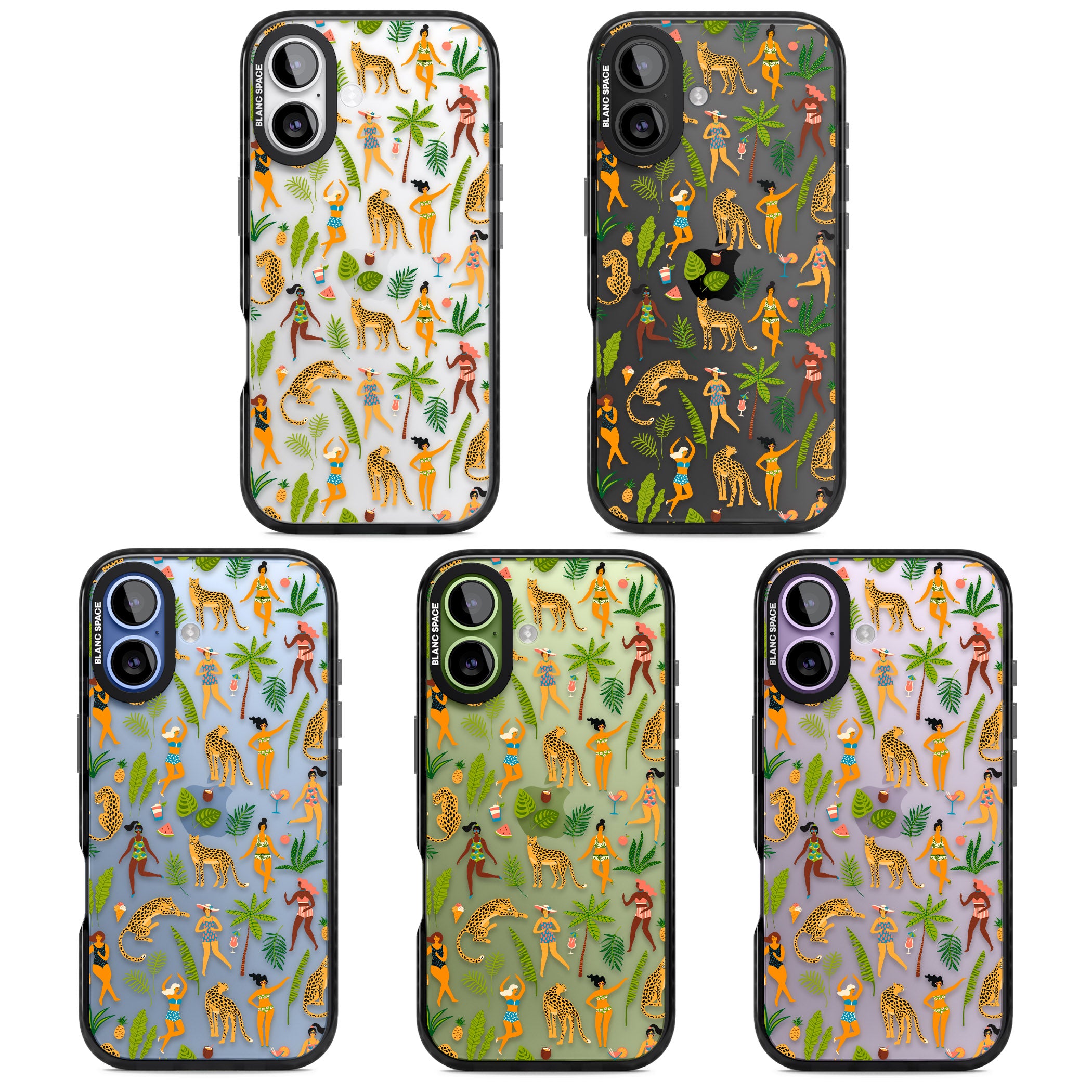 Tropical Party Vibes iPhone 17 Impact Black Phone Case APT Impact Protection
