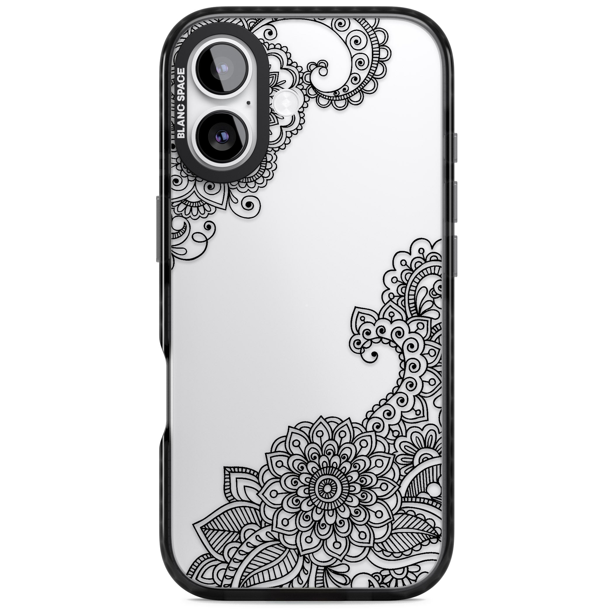 Black Henna Botanicals iPhone 17 Impact Black Phone Case