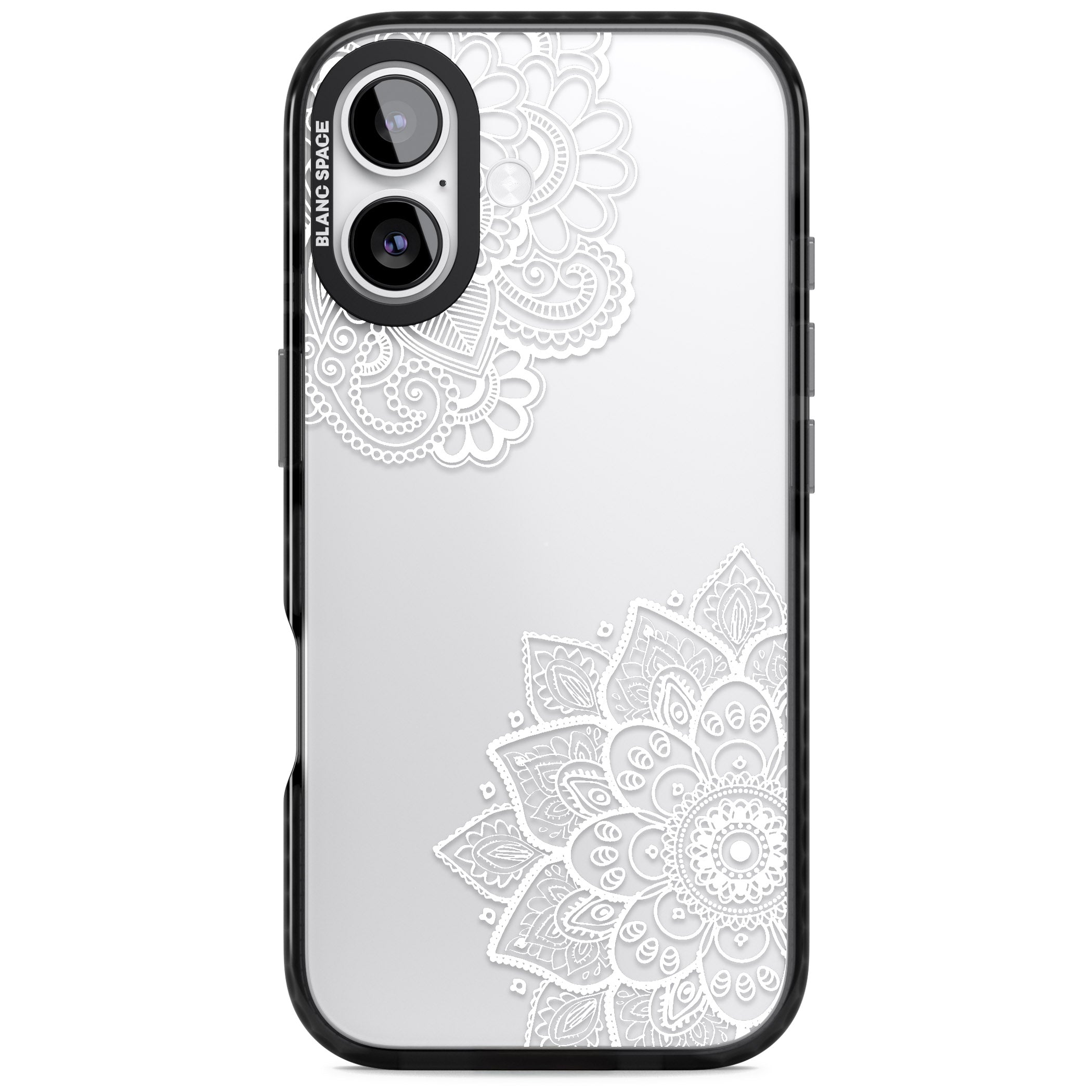 White Henna Florals iPhone 17 Impact Black Phone Case