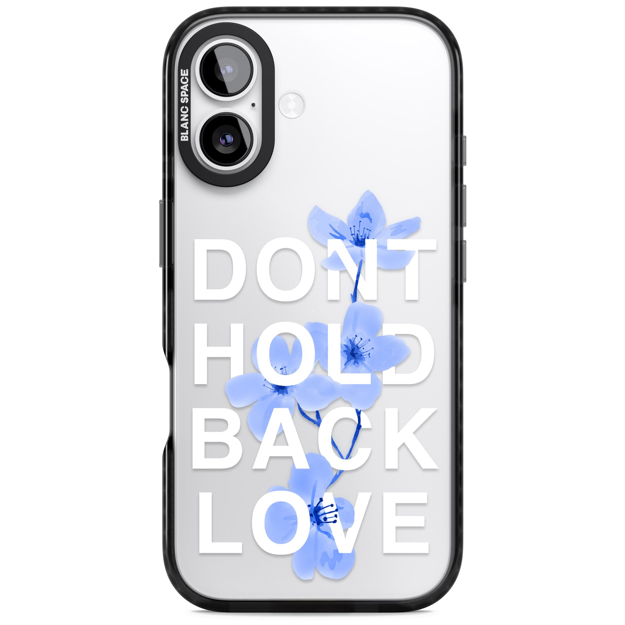 Don'T Hold Back Love Blue & White iPhone 17 Impact Black Phone Case
