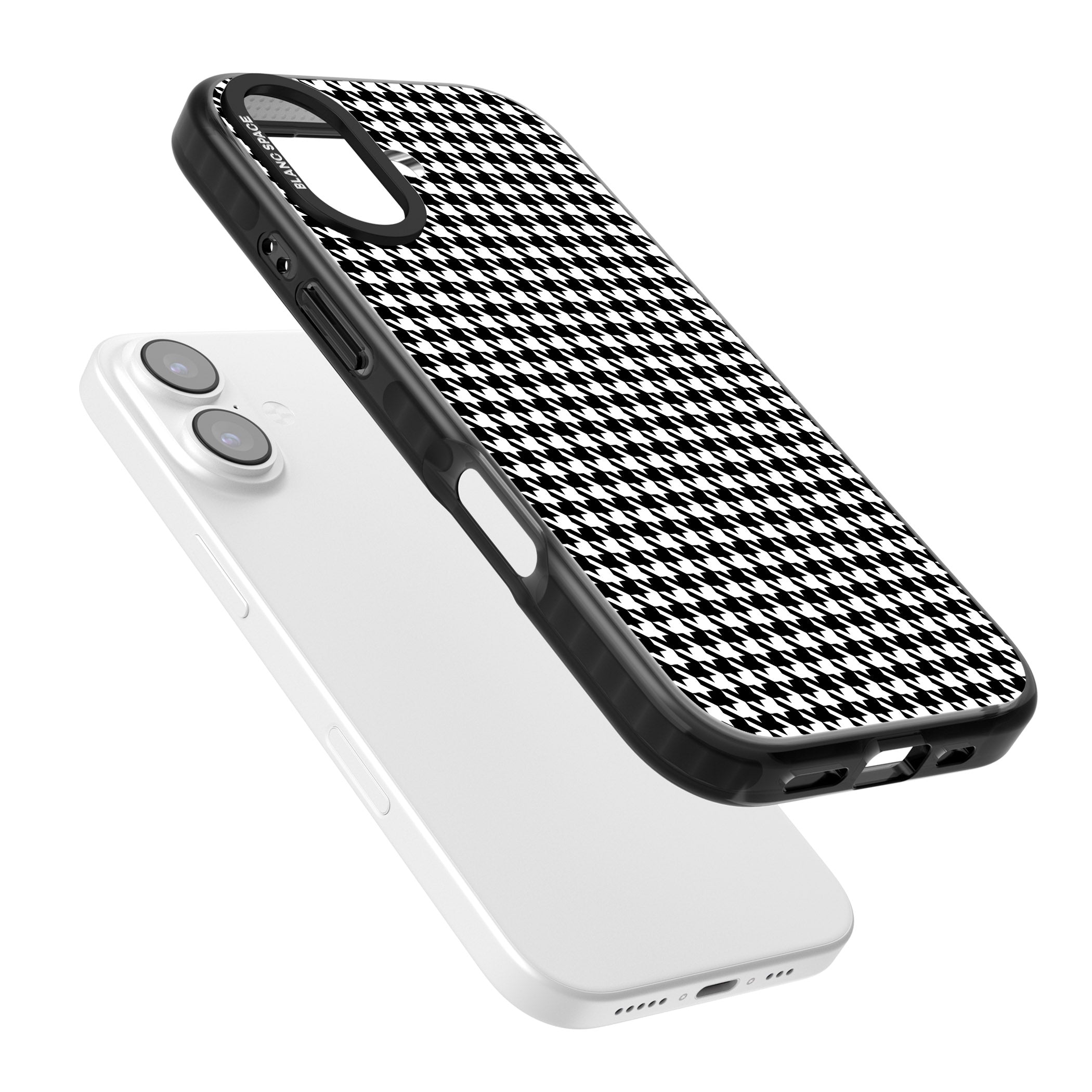 Black Houndstooth Pattern iPhone 17 Impact Black Phone Case Colours