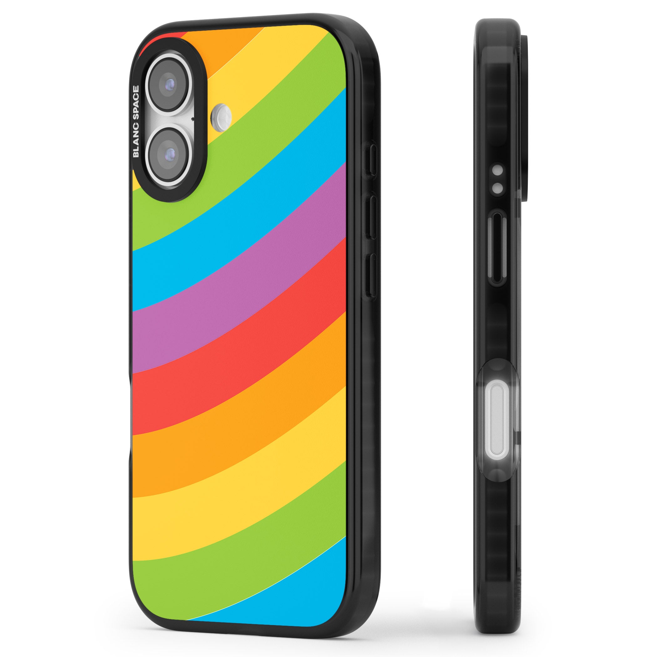 Lucky Rainbow iPhone 17 Impact Black Phone Case Side Profile