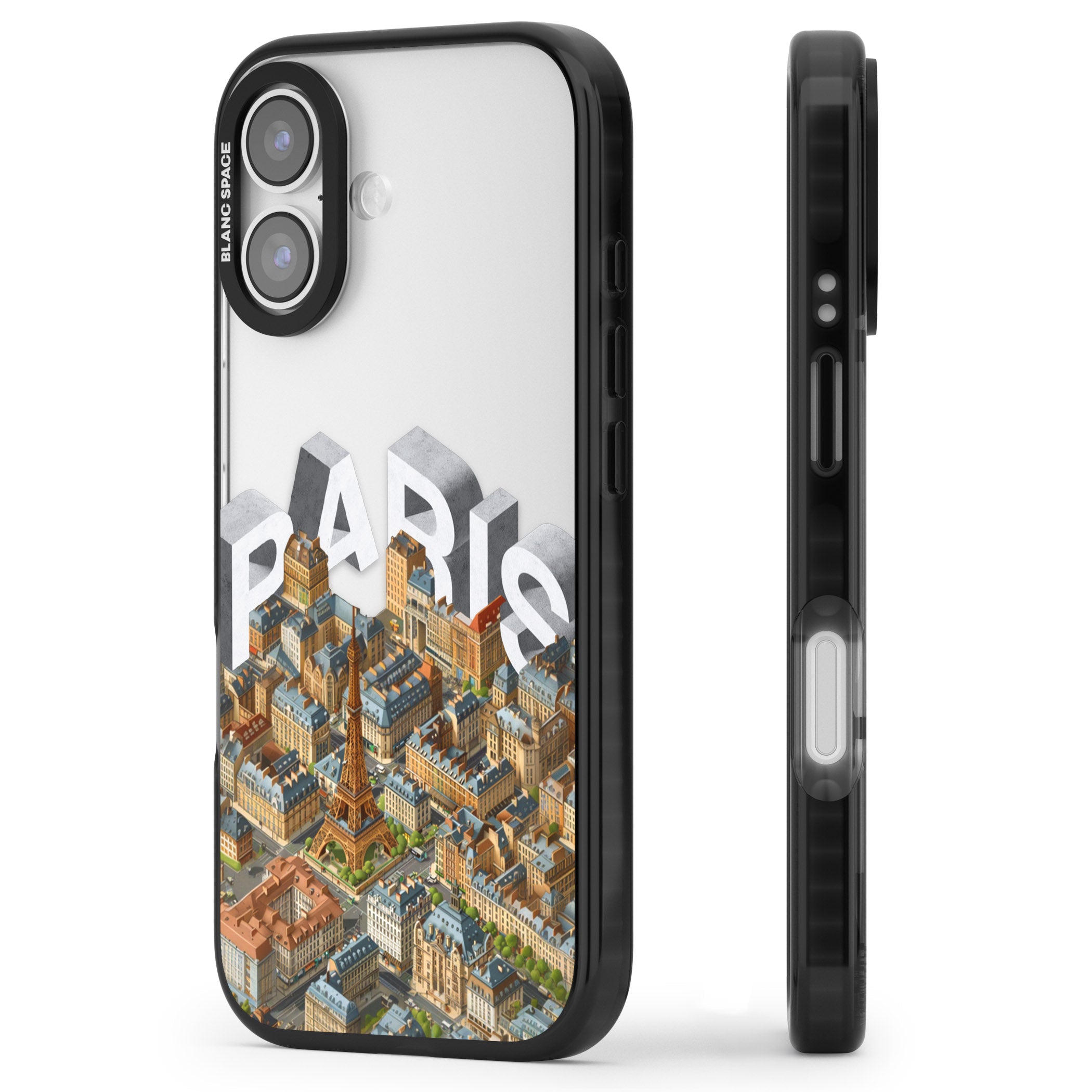 Paris iPhone 17 Impact Black Phone Case Side Profile