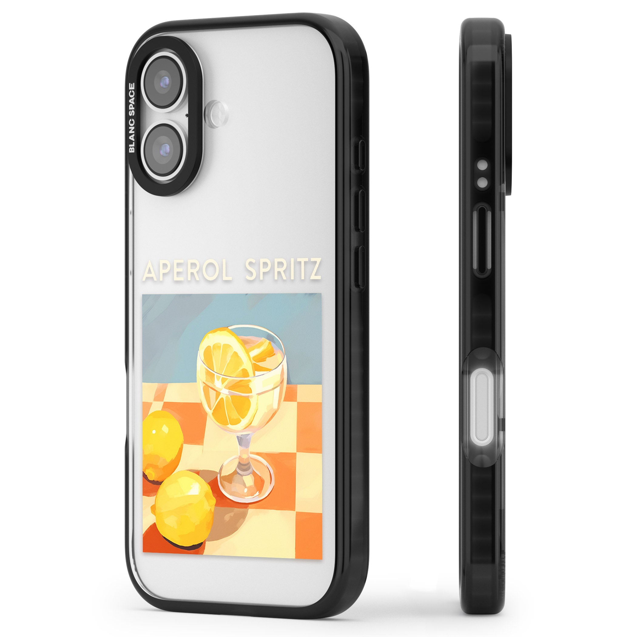 Lemon Spritz iPhone 17 Impact Black Phone Case Side Profile
