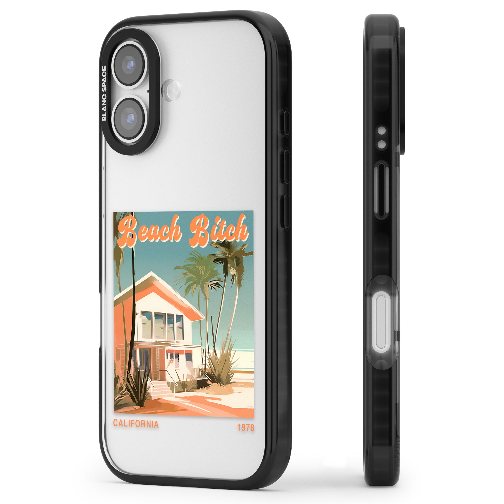 Beach B*tch iPhone 17 Impact Black Phone Case Side Profile