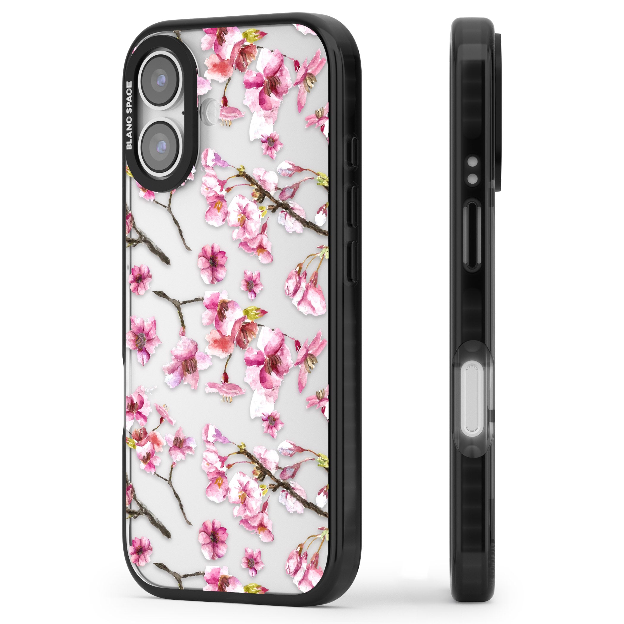 Sakura Bloom iPhone 17 Impact Black Phone Case Side Profile
