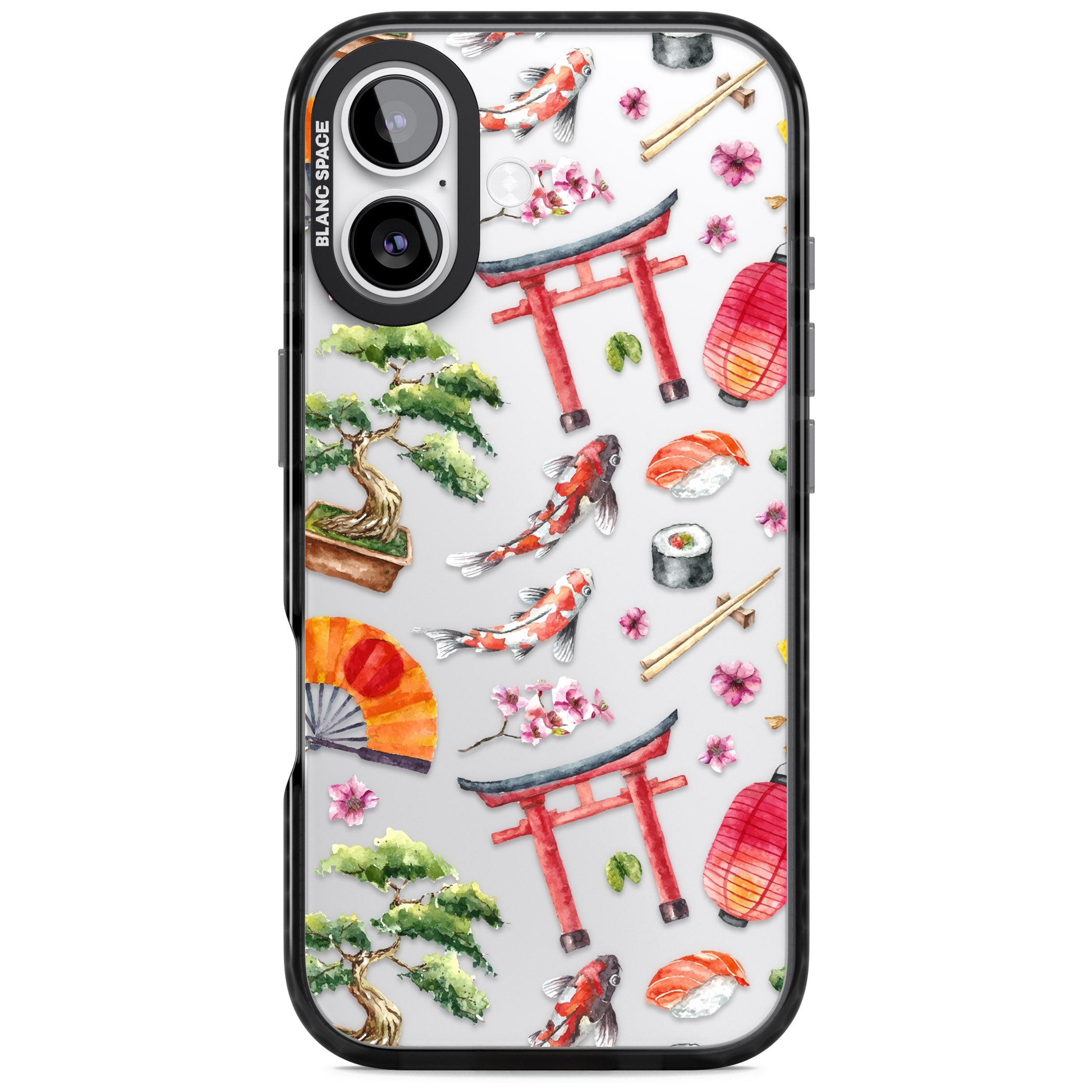 Japanese Watercolor iPhone 17 Impact Black Phone Case