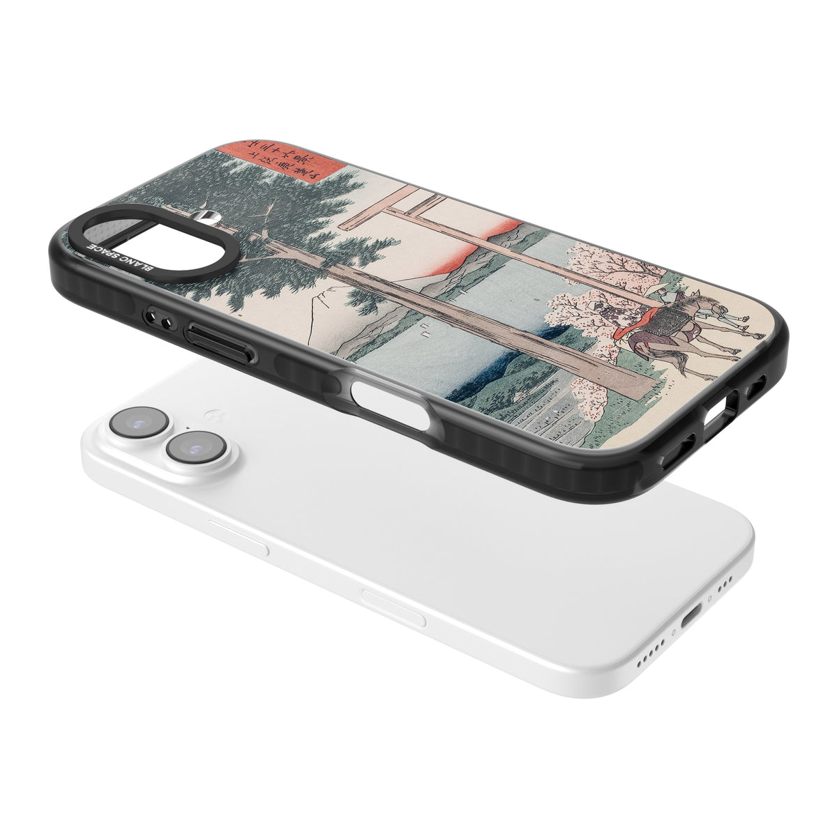 Gates To Mt. Fuji iPhone 16 / iPhone 16 Plus / iPhone 17 Impact Black Phone Case angled