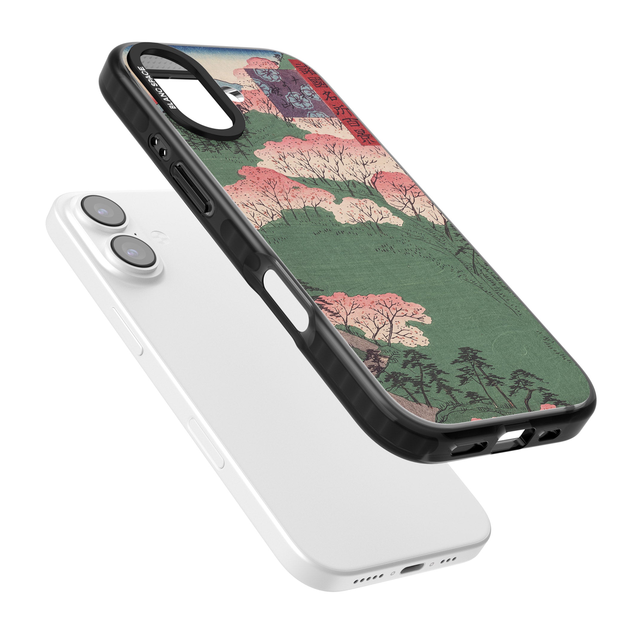 Japanese Illustration Cherry Blossom Forest iPhone 17 Impact Black Phone Case Colours