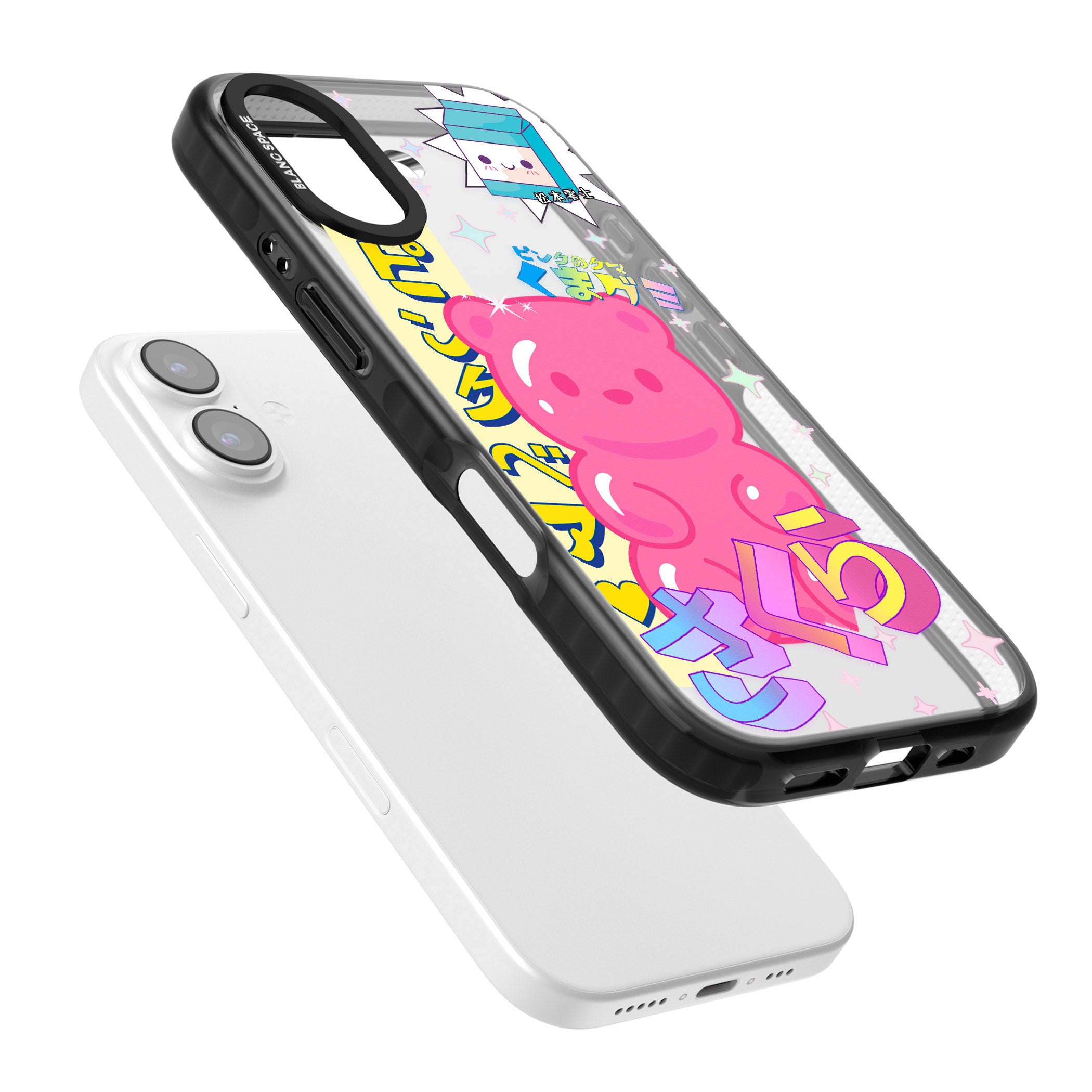 Kawaii Pink Bear Collage iPhone 17 Impact Black Phone Case Colours