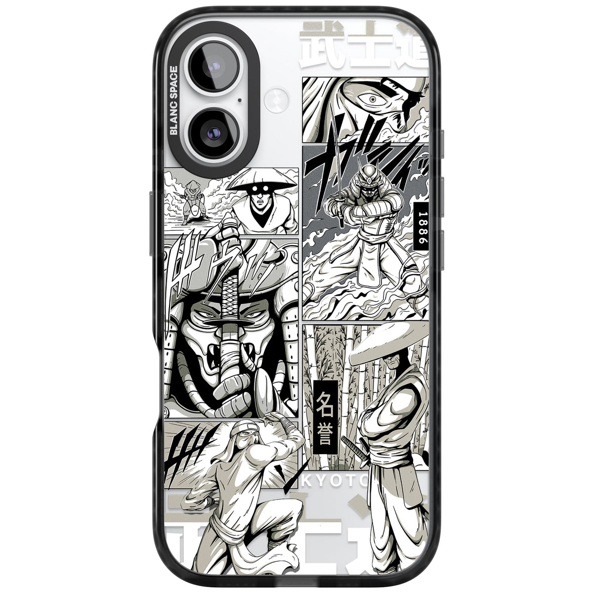 Kyoto Noir iPhone 16 / iPhone 16 Plus / iPhone 17 Impact Black Phone Case front