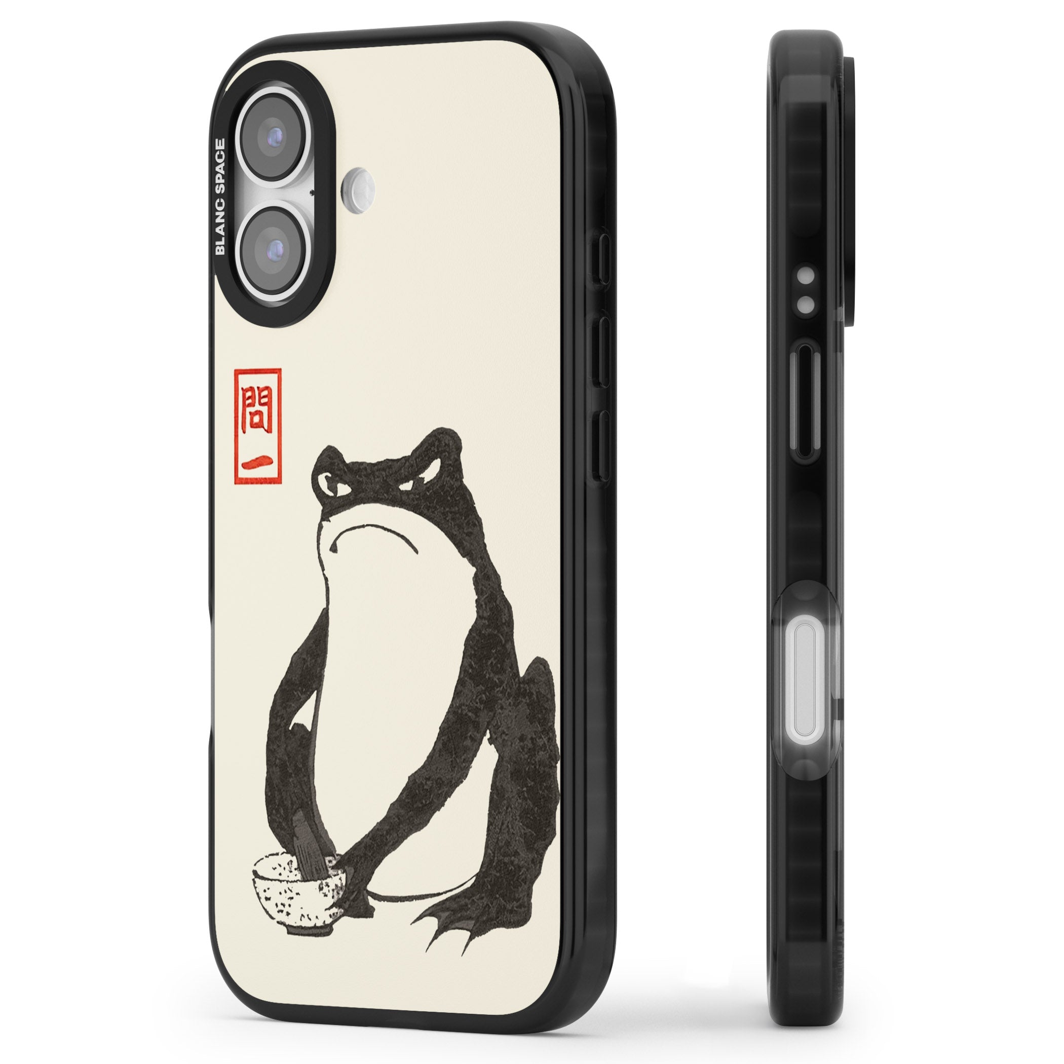 Matsumoto Hoji Grumpy Toad iPhone 17 Impact Black Phone Case Side Profile