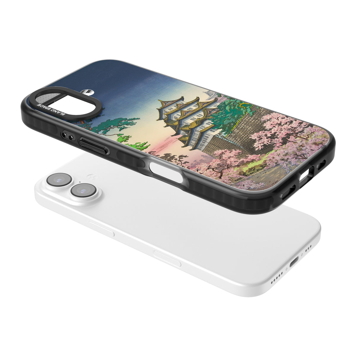 Nagoya Castle iPhone 16 / iPhone 16 Plus / iPhone 17 Impact Black Phone Case angled