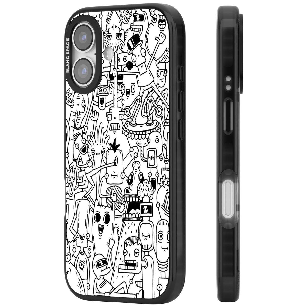 Stack Original iPhone 16 / iPhone 16 Plus / iPhone 17 Impact Black Phone Case side