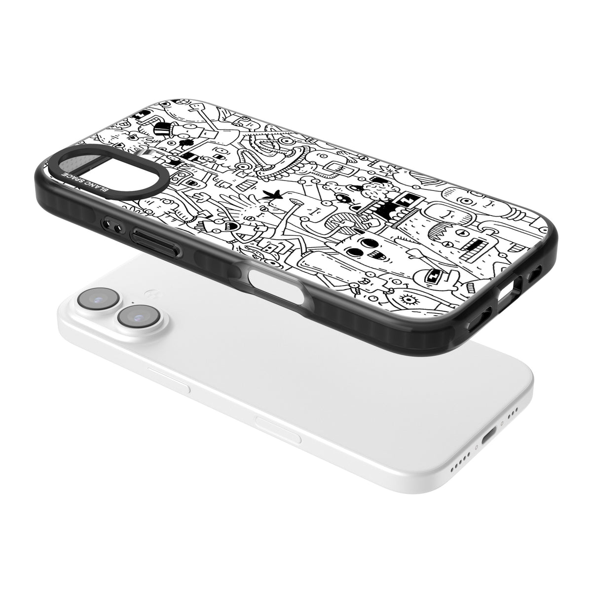 Stack Original iPhone 16 / iPhone 16 Plus / iPhone 17 Impact Black Phone Case angled