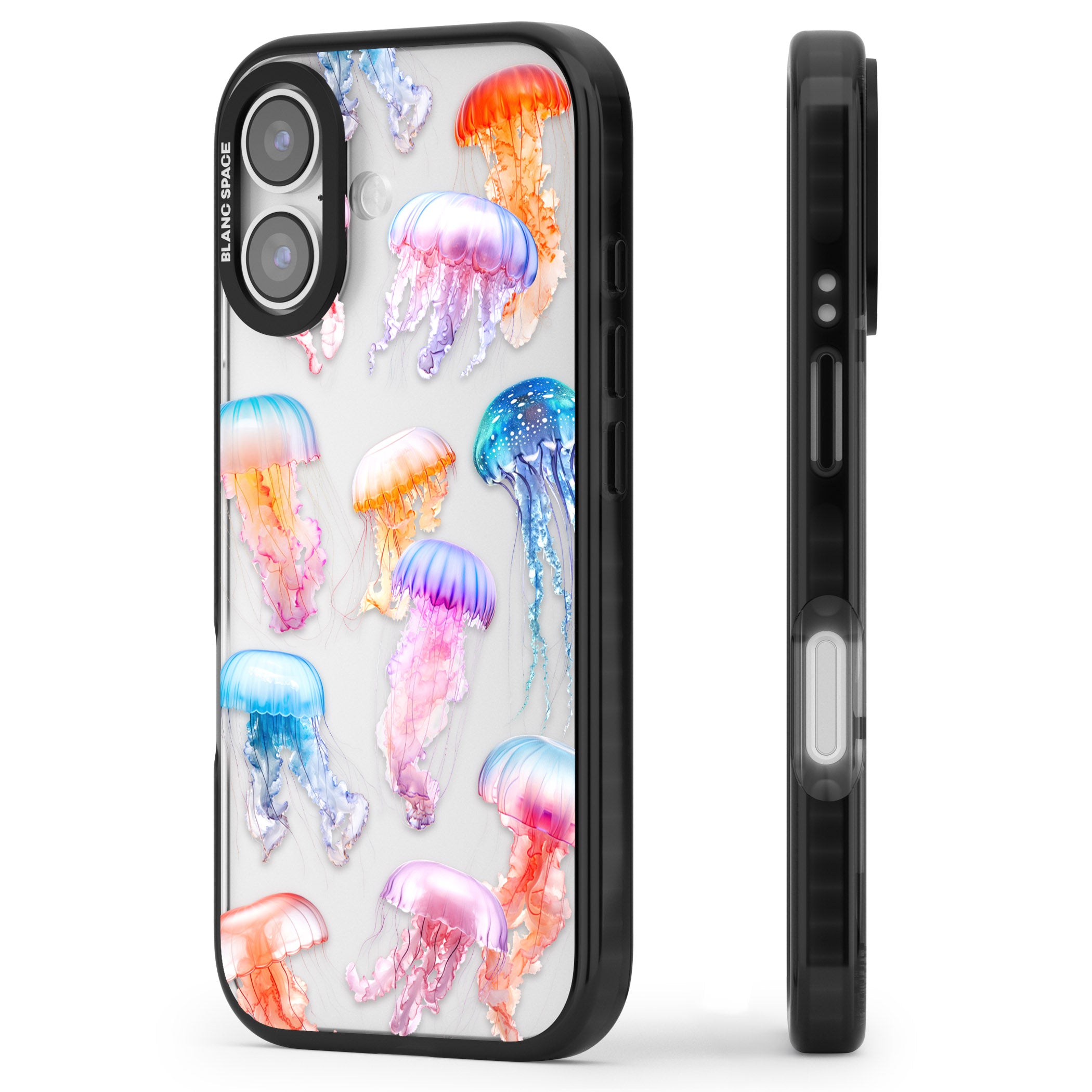 Vibrant Jellyfish iPhone 17 Impact Black Phone Case Side Profile