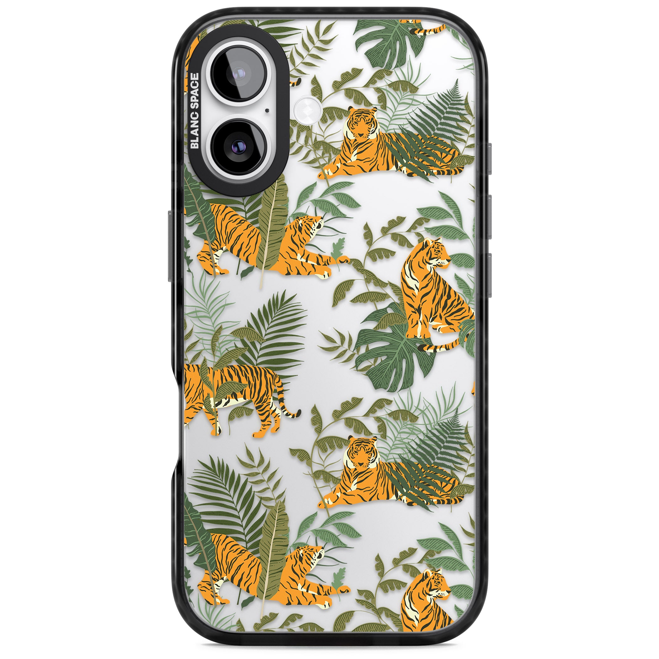Tiger & Fern Jungle iPhone 17 Impact Black Phone Case