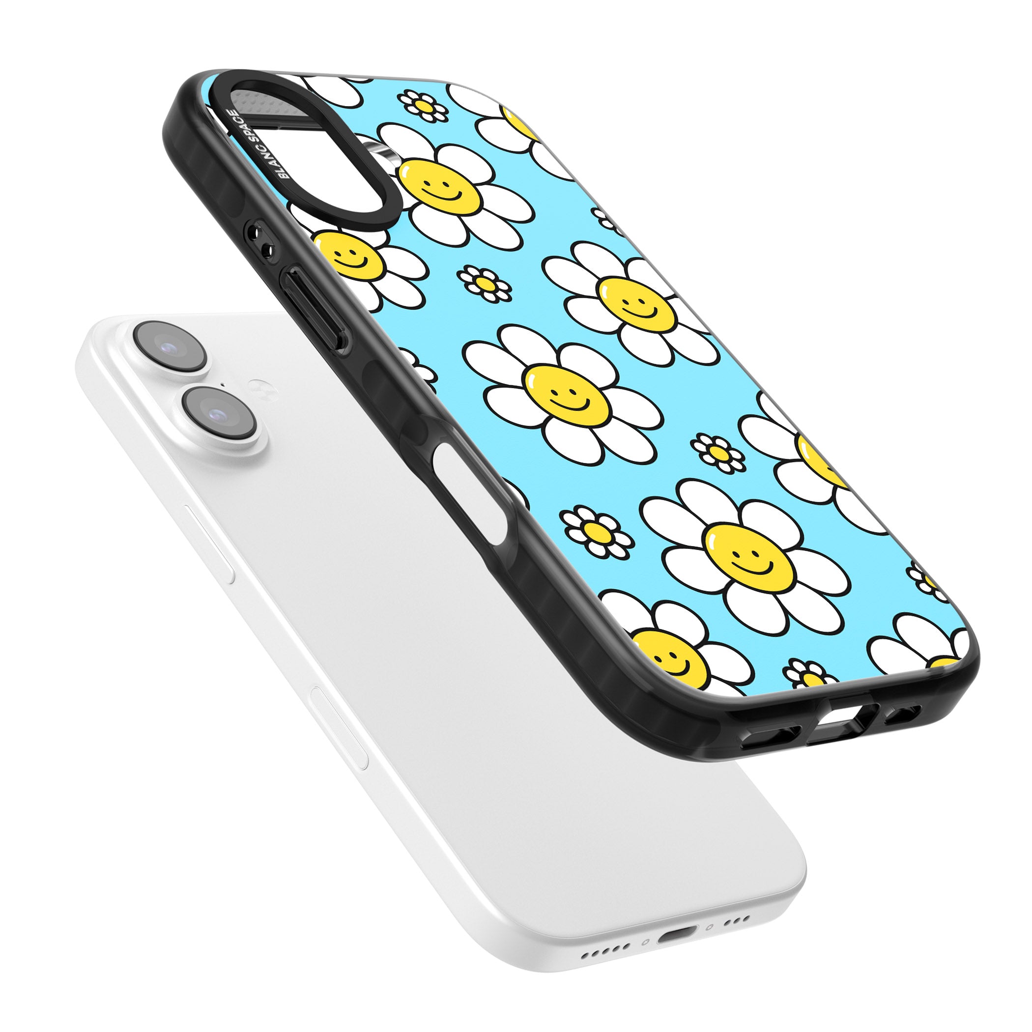 Daisy Faces Kawaii Pattern iPhone 17 Impact Black Phone Case Colours