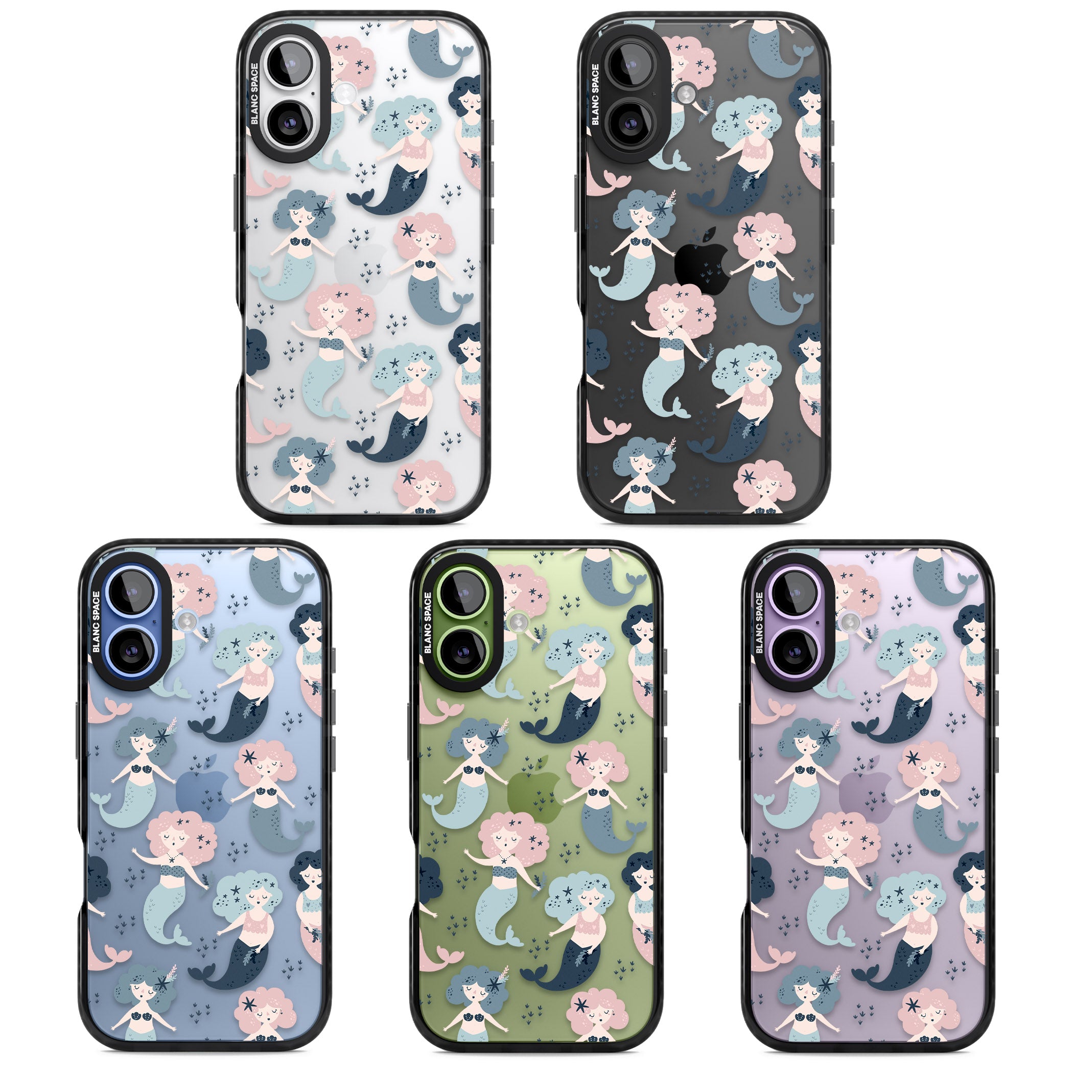 Pastel Mermaids iPhone 17 Impact Black Phone Case APT Impact Protection