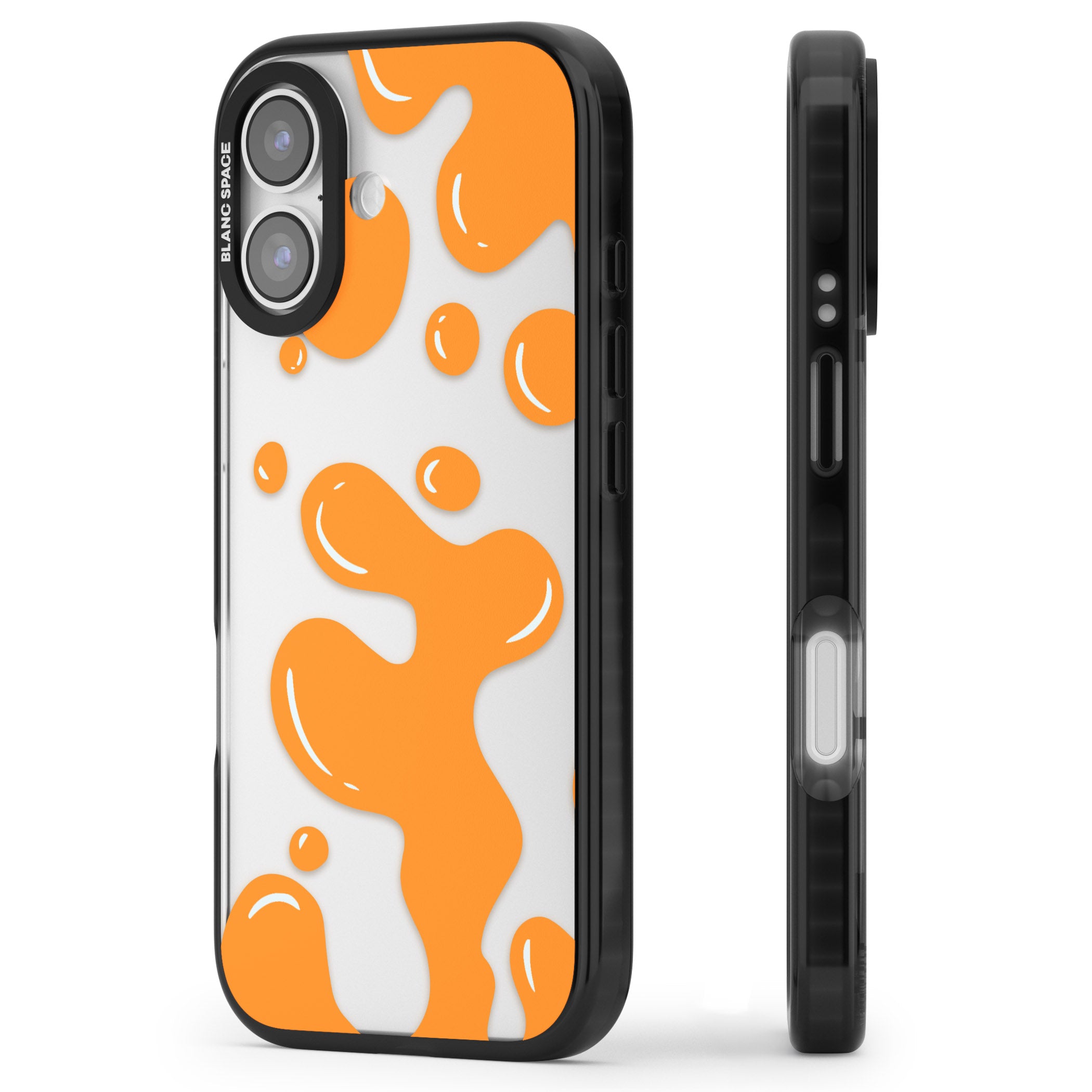 Orange Lava Lamp iPhone 17 Impact Black Phone Case Side Profile