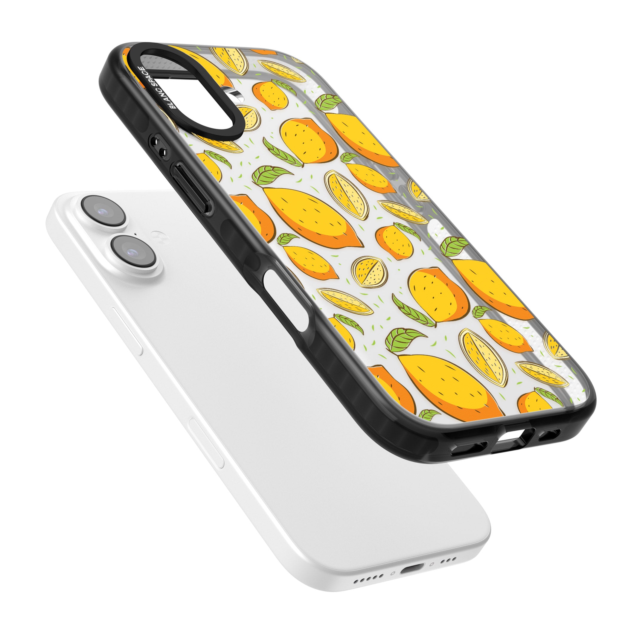 Lemon Pattern iPhone 17 Impact Black Phone Case Colours