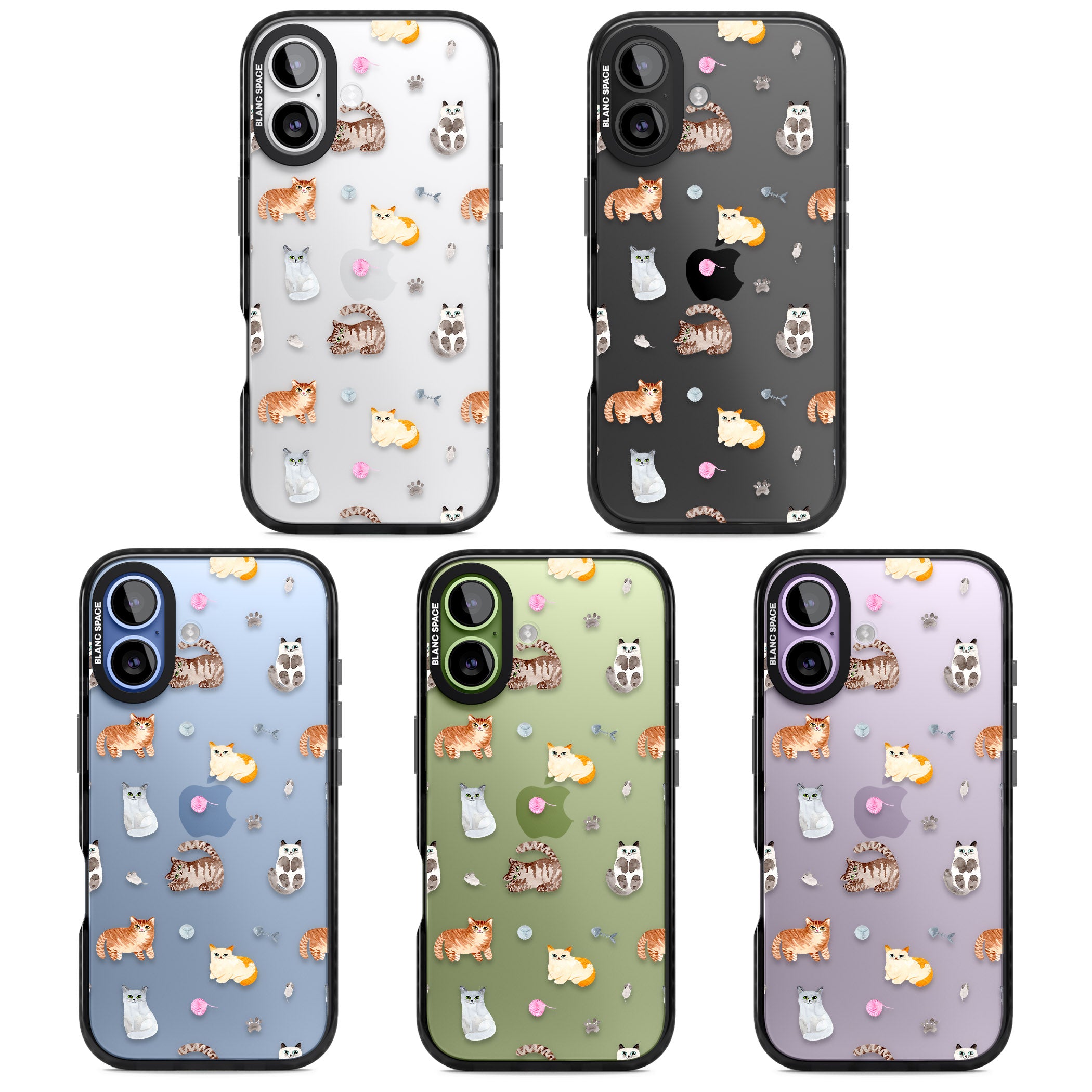 Playful Cats iPhone 17 Impact Black Phone Case APT Impact Protection