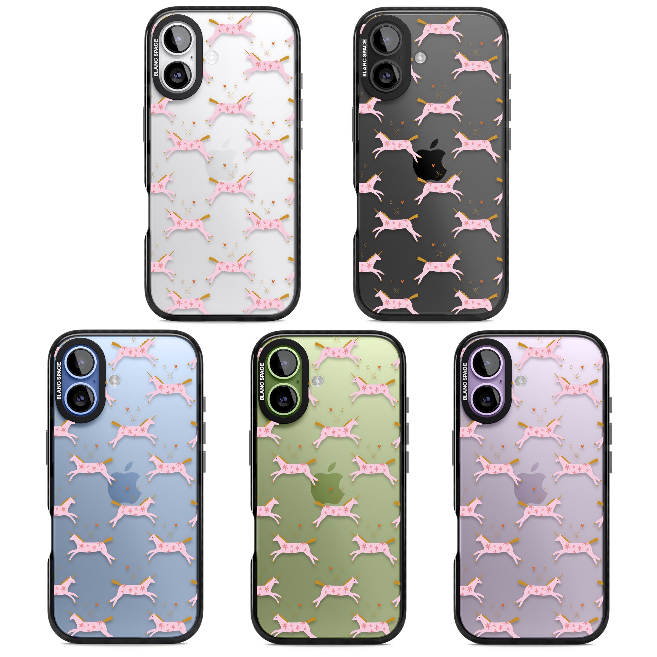 Pink Unicorn iPhone 17 Impact Black Phone Case APT Impact Protection