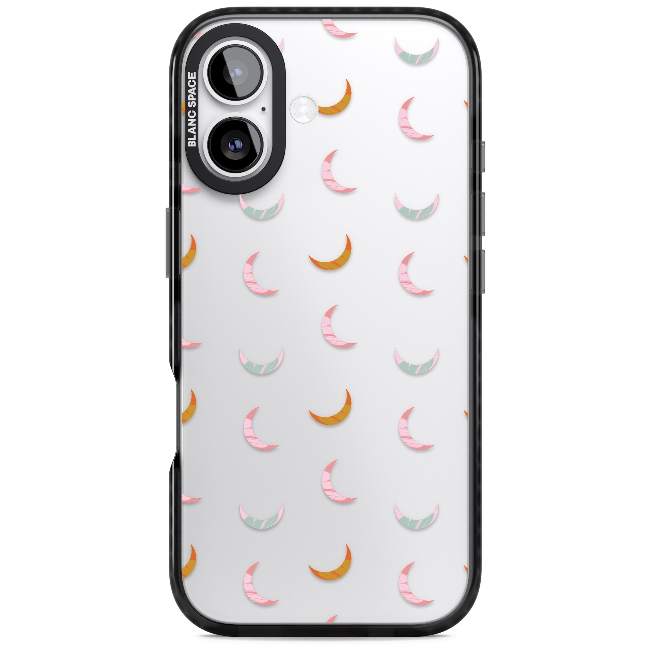 Colourful Crescent Moons iPhone 17 Impact Black Phone Case