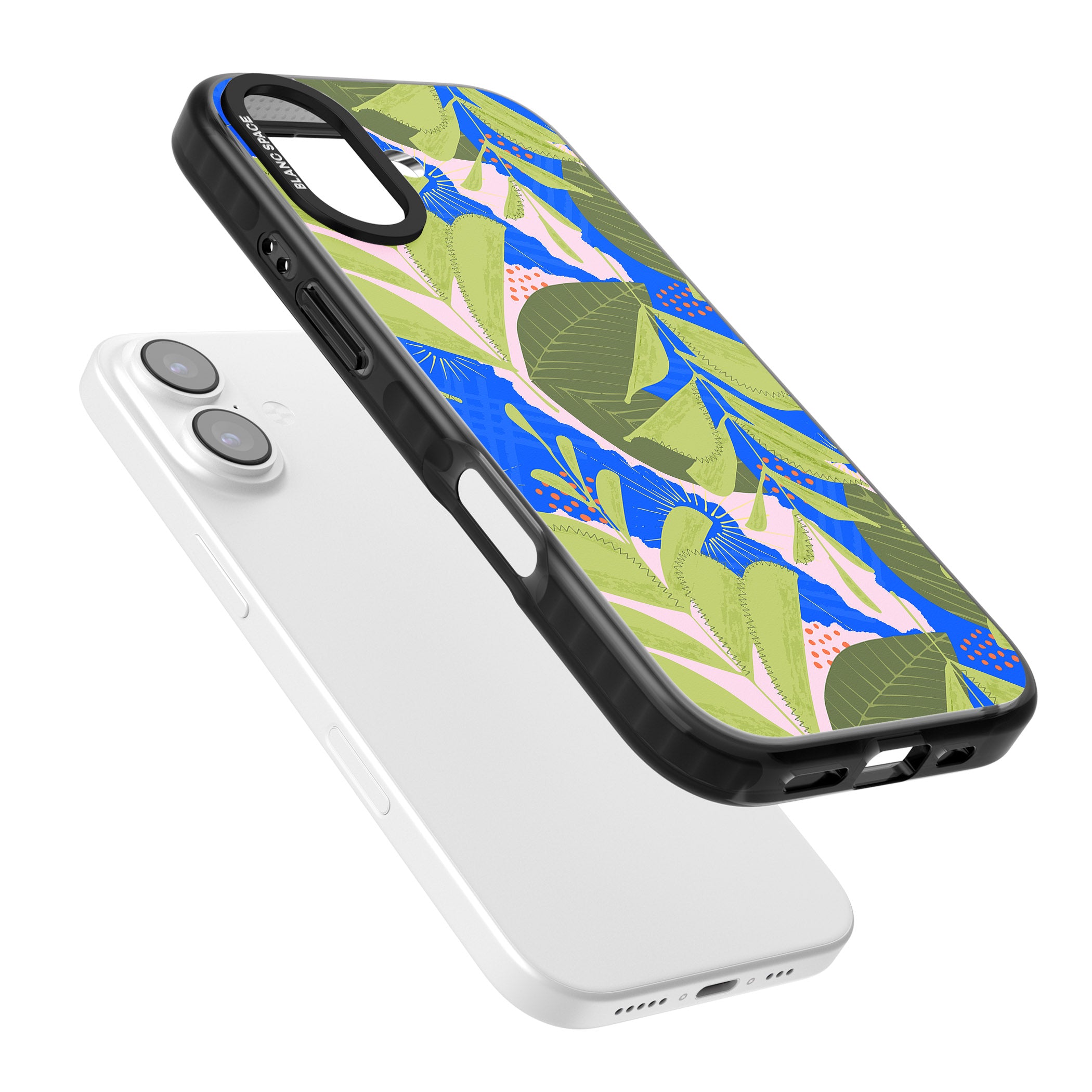 Fern Leaves Abstract Pattern iPhone 17 Impact Pro Black Phone Case Colours
