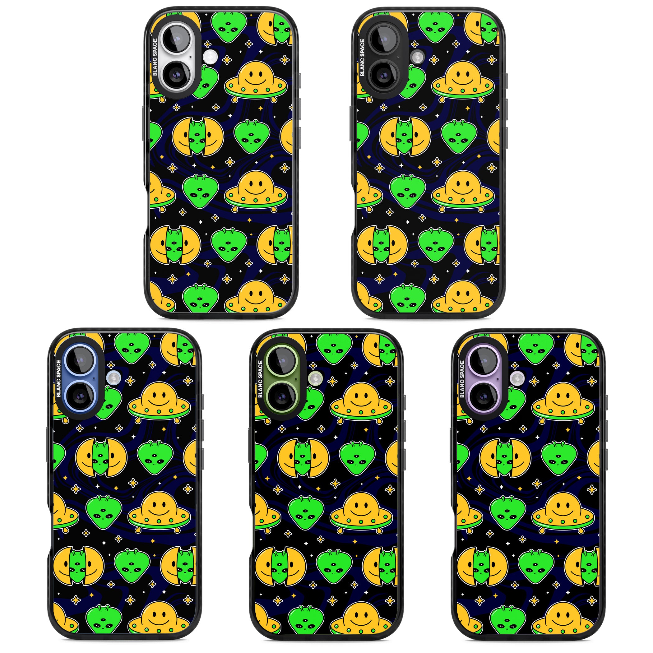 Alien Head Pattern iPhone 17 Impact Pro Black Phone Case APT Impact Protection