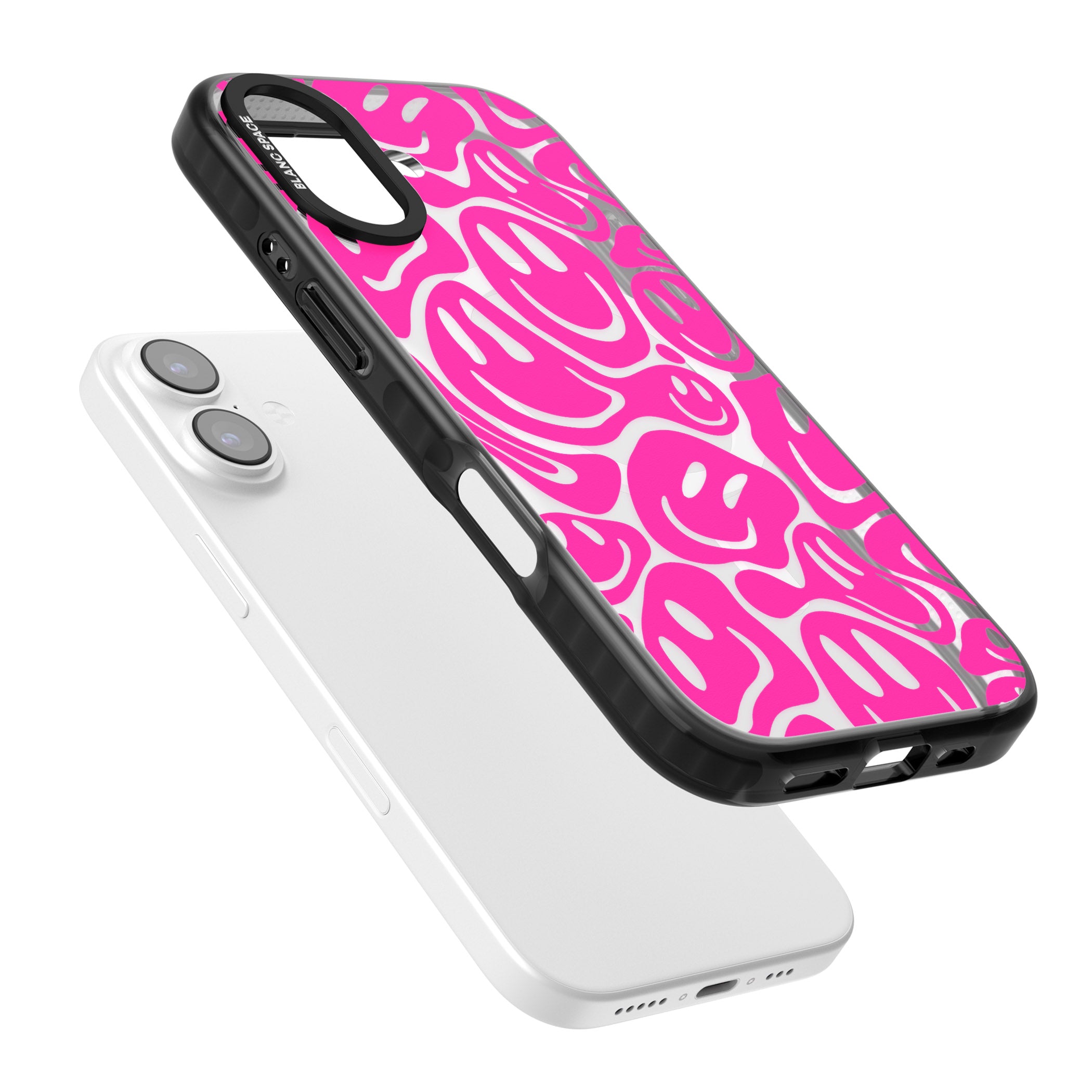 Pink Acid Faces iPhone 17 Impact Pro Black Phone Case Colours