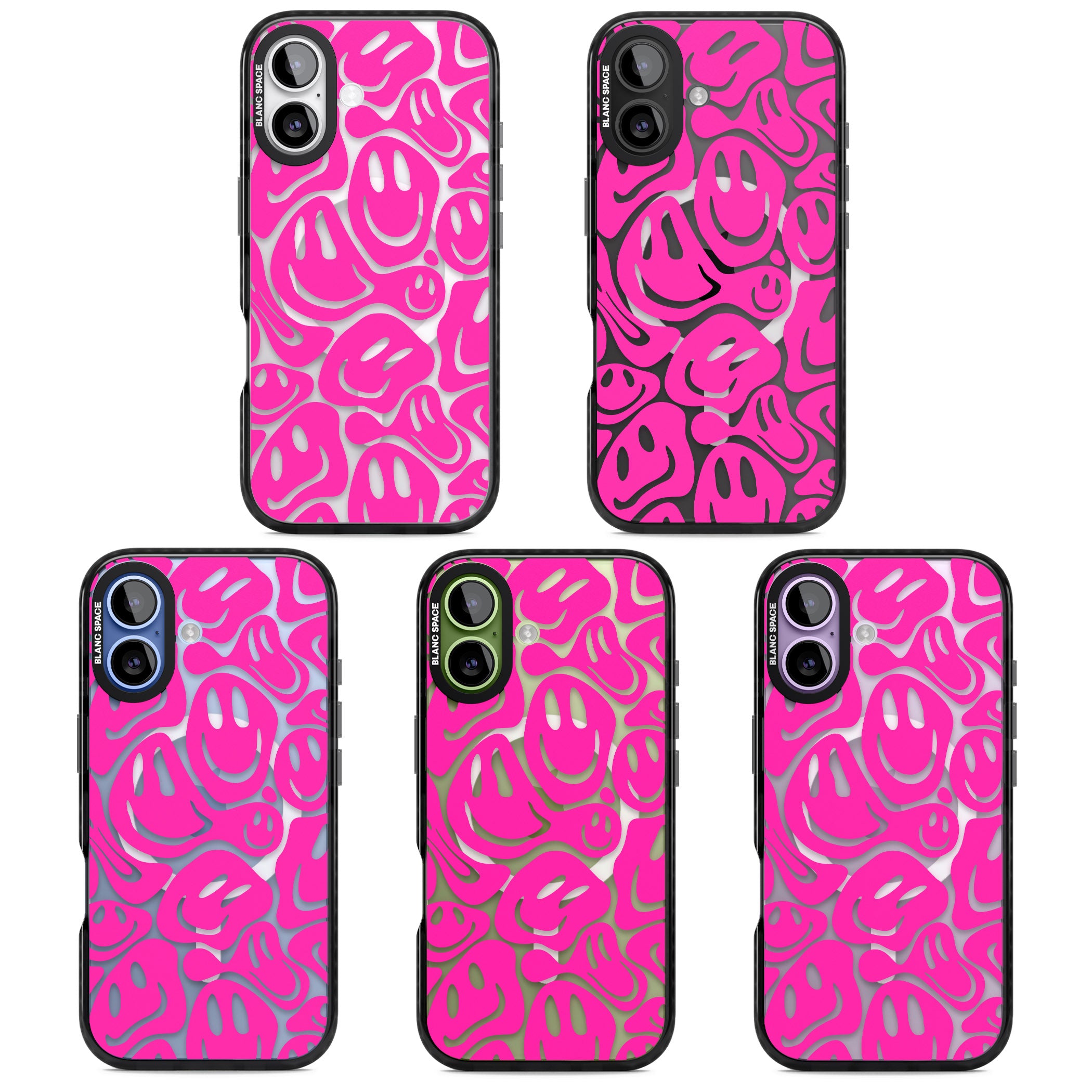 Pink Acid Faces iPhone 17 Impact Pro Black Phone Case APT Impact Protection