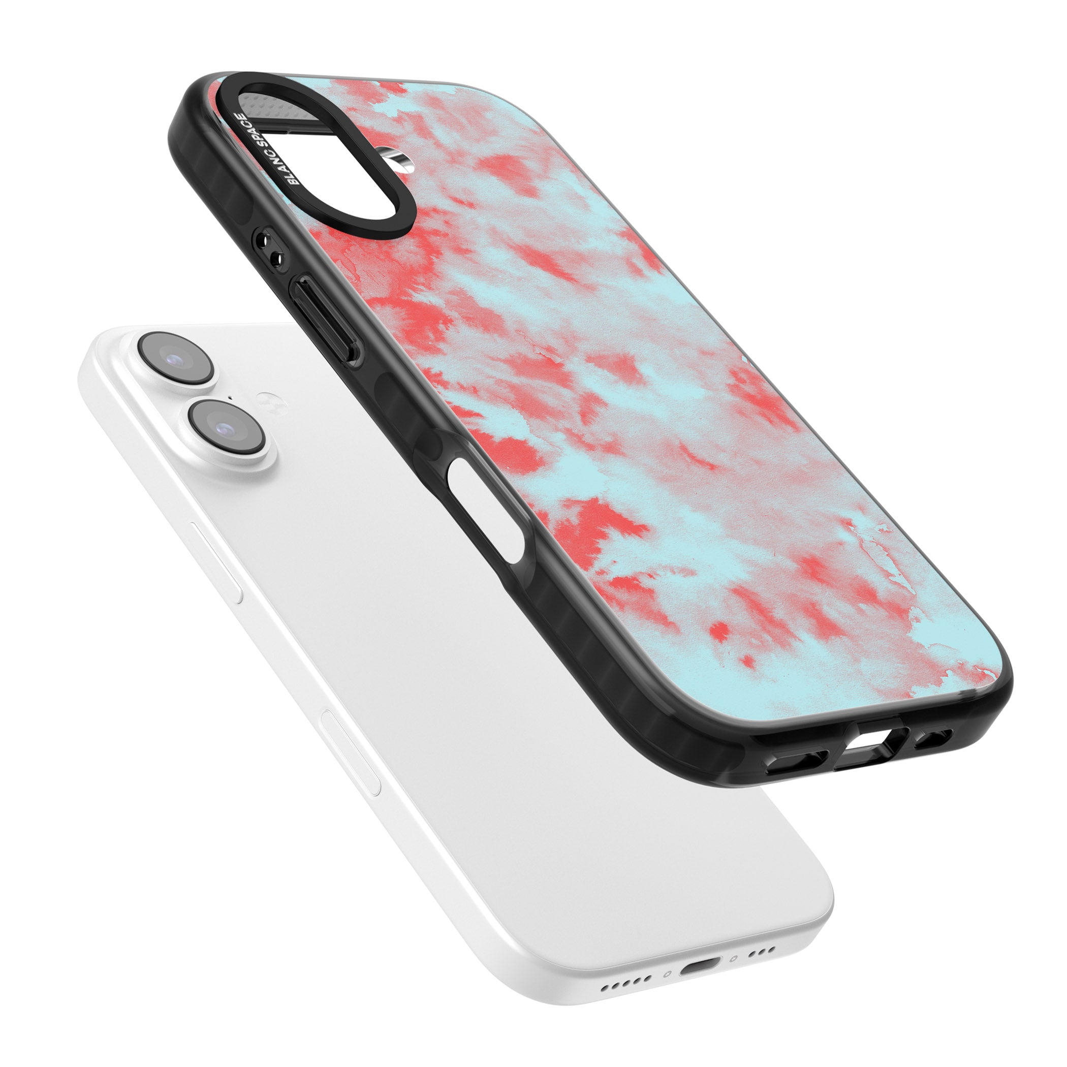 Red & Blue Acid Cloud iPhone 17 Impact Pro Black Phone Case Colours