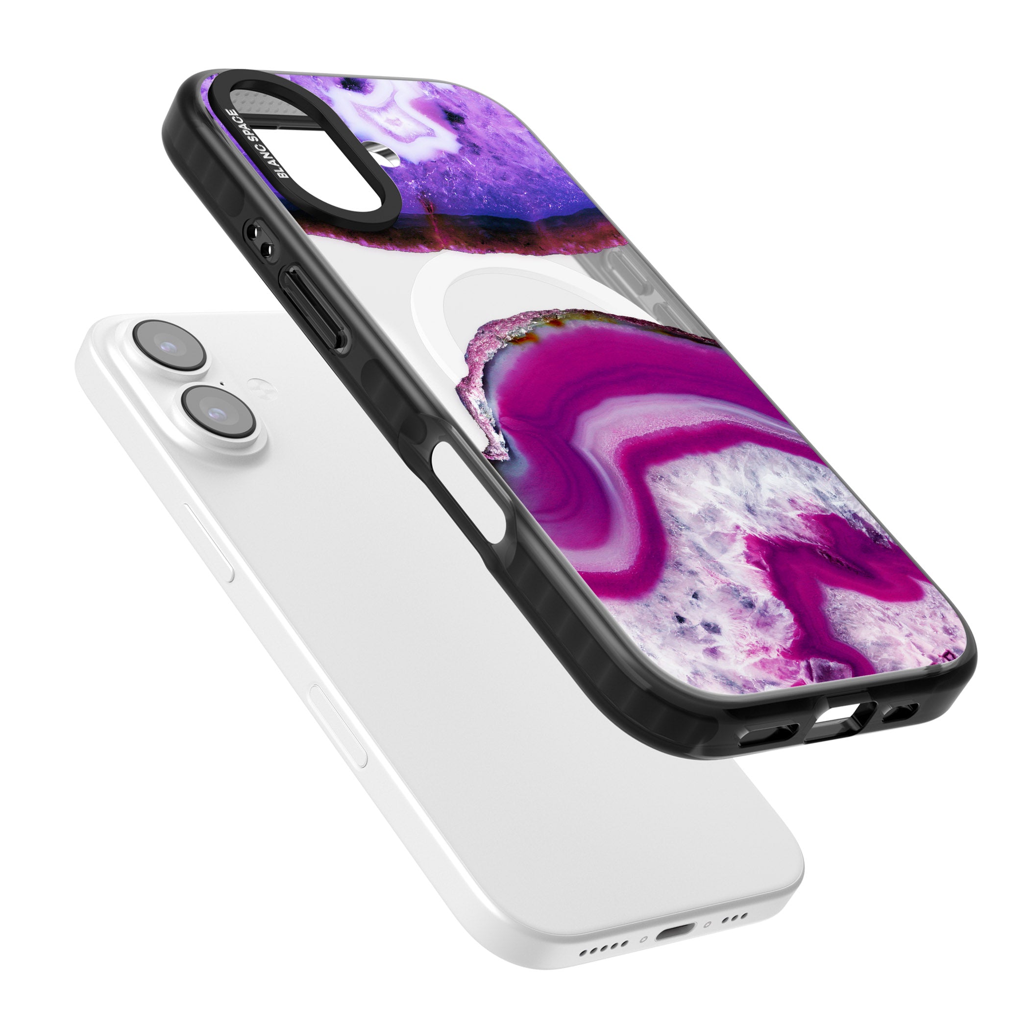 Amethyst Crystal Slice iPhone 17 Impact Pro Black Phone Case Colours