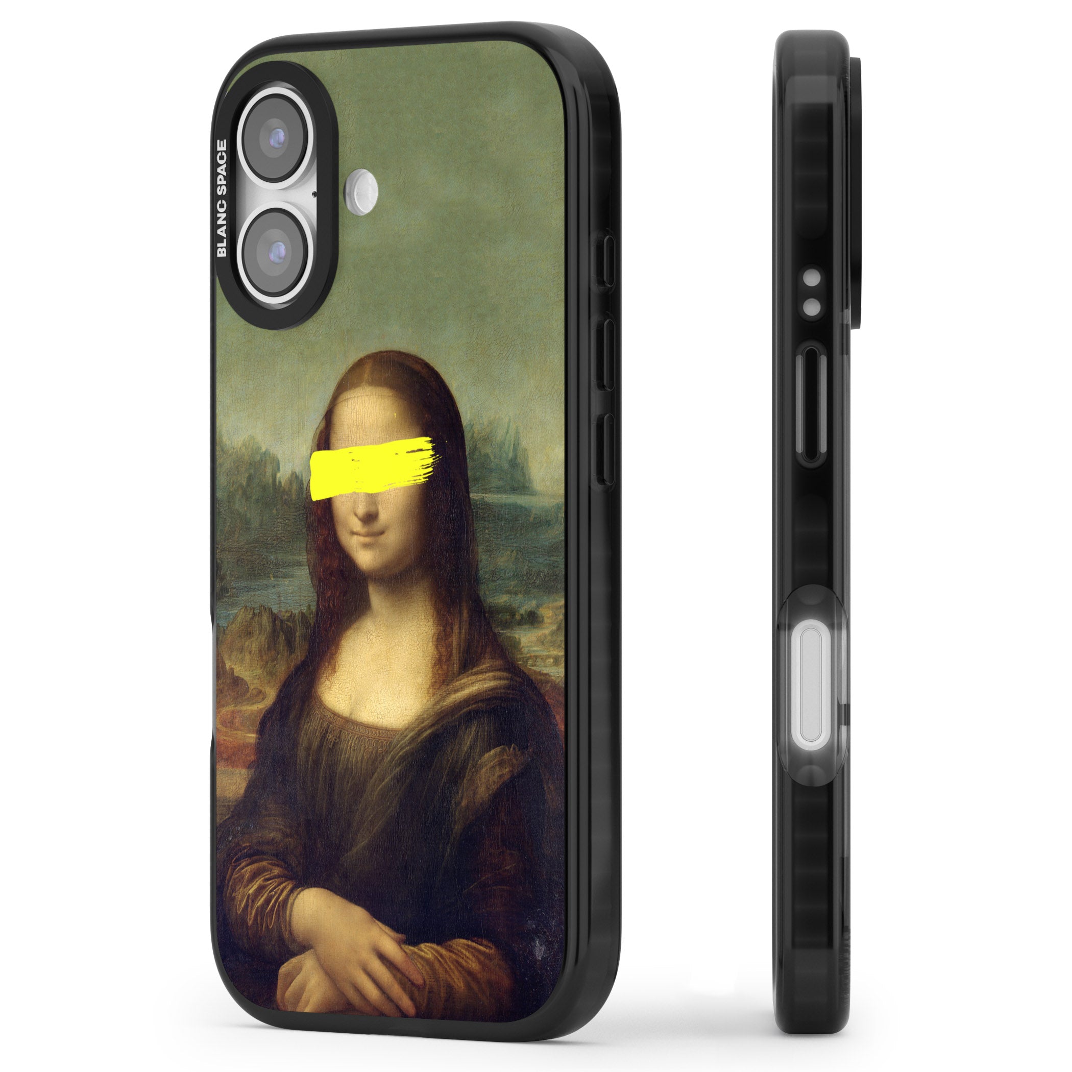 Vandaled Mona Lisa iPhone 17 Impact Pro Black Phone Case Side Profile