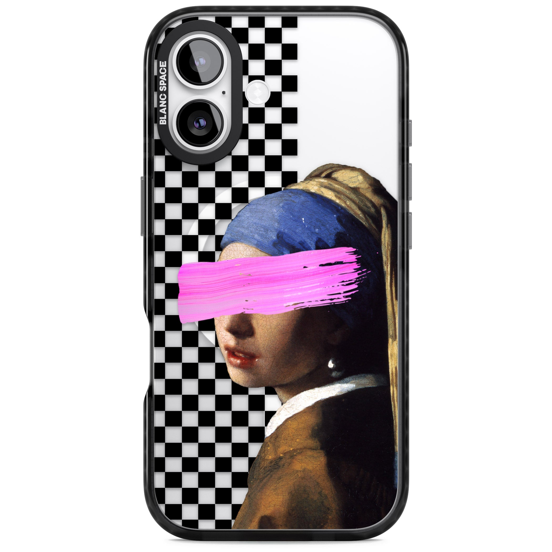 Abstract Pearl Girl iPhone 17 Impact Pro Black Phone Case