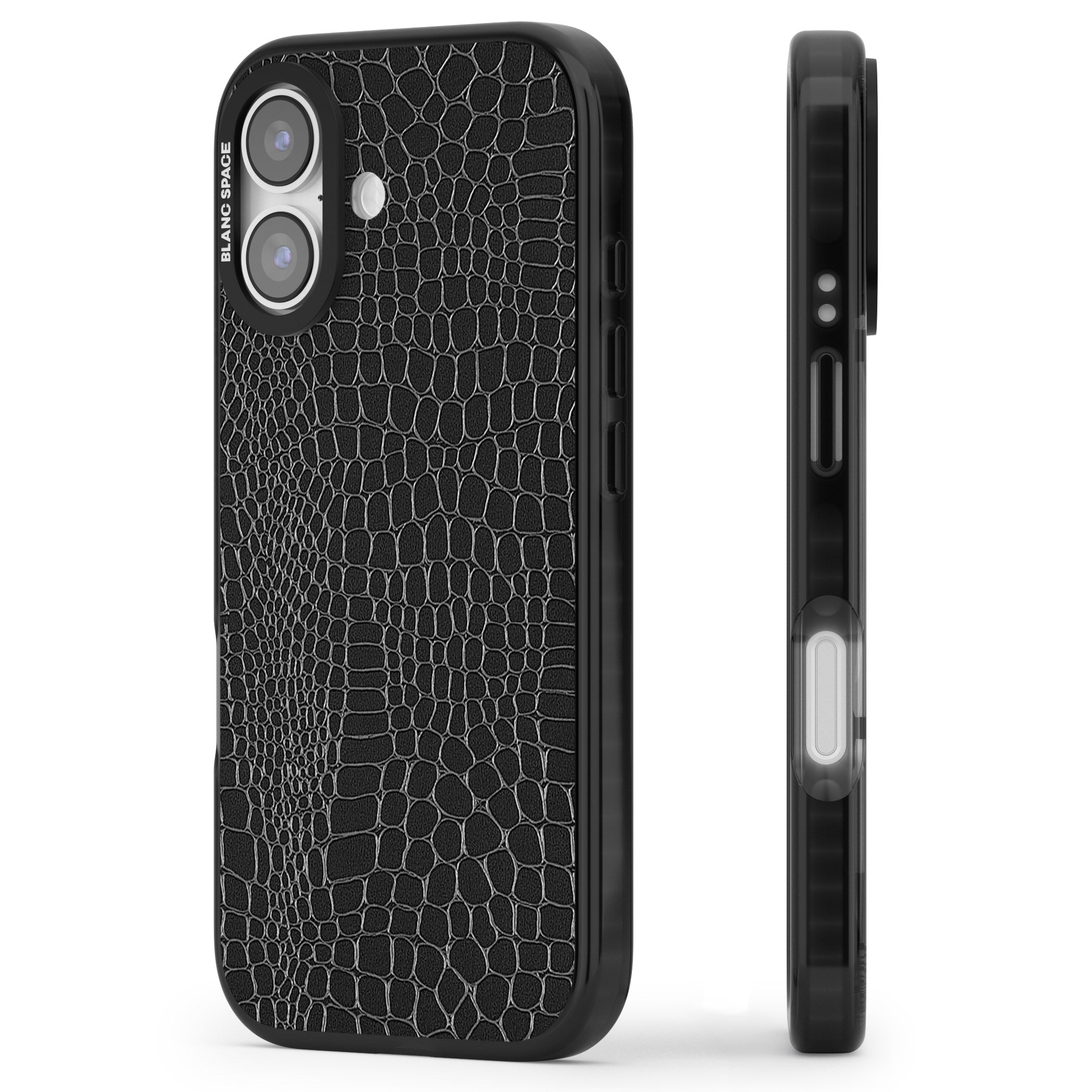 Black Snakeskin iPhone 17 Impact Pro Black Phone Case Side Profile