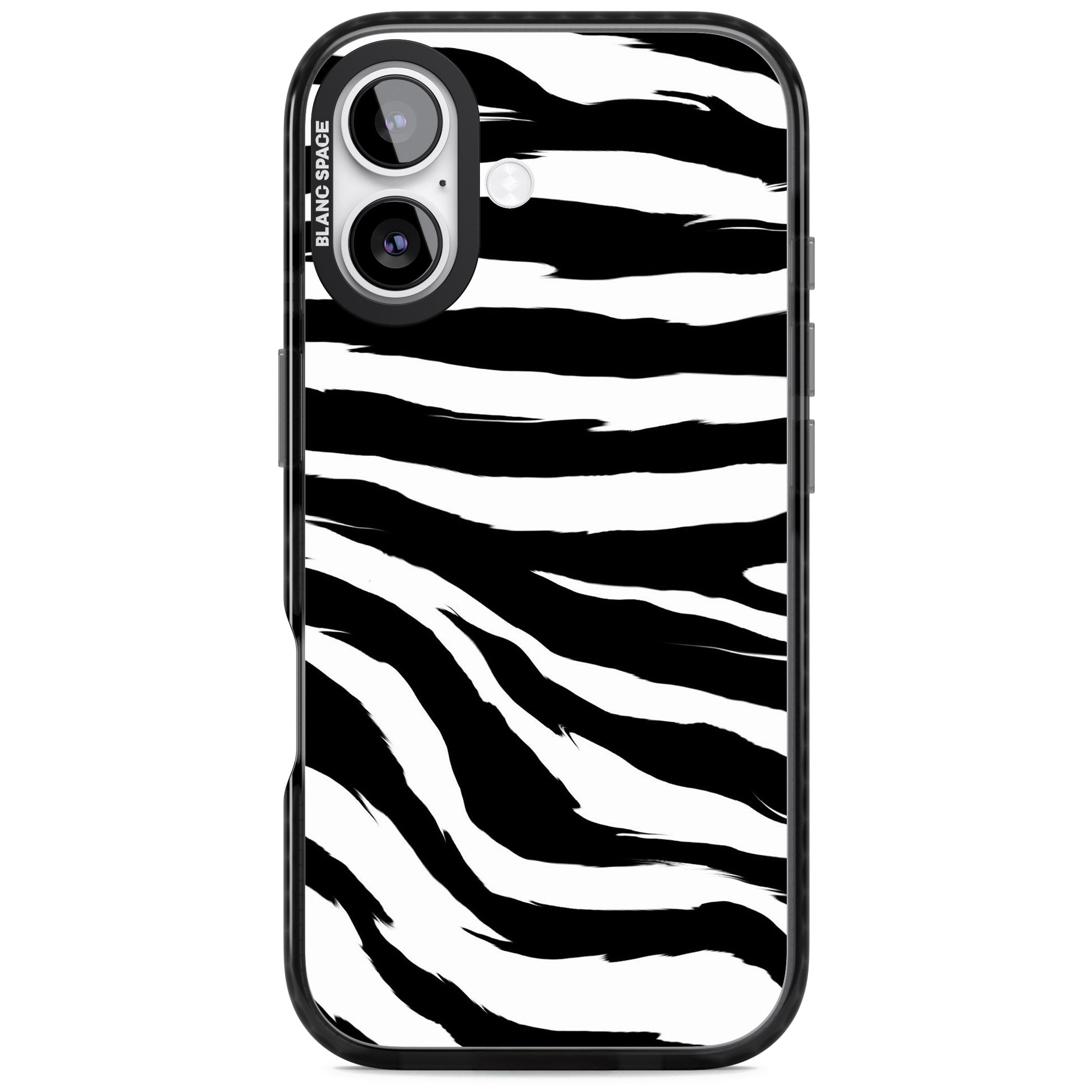 Black Zebra Print iPhone 17 Impact Pro Black Phone Case