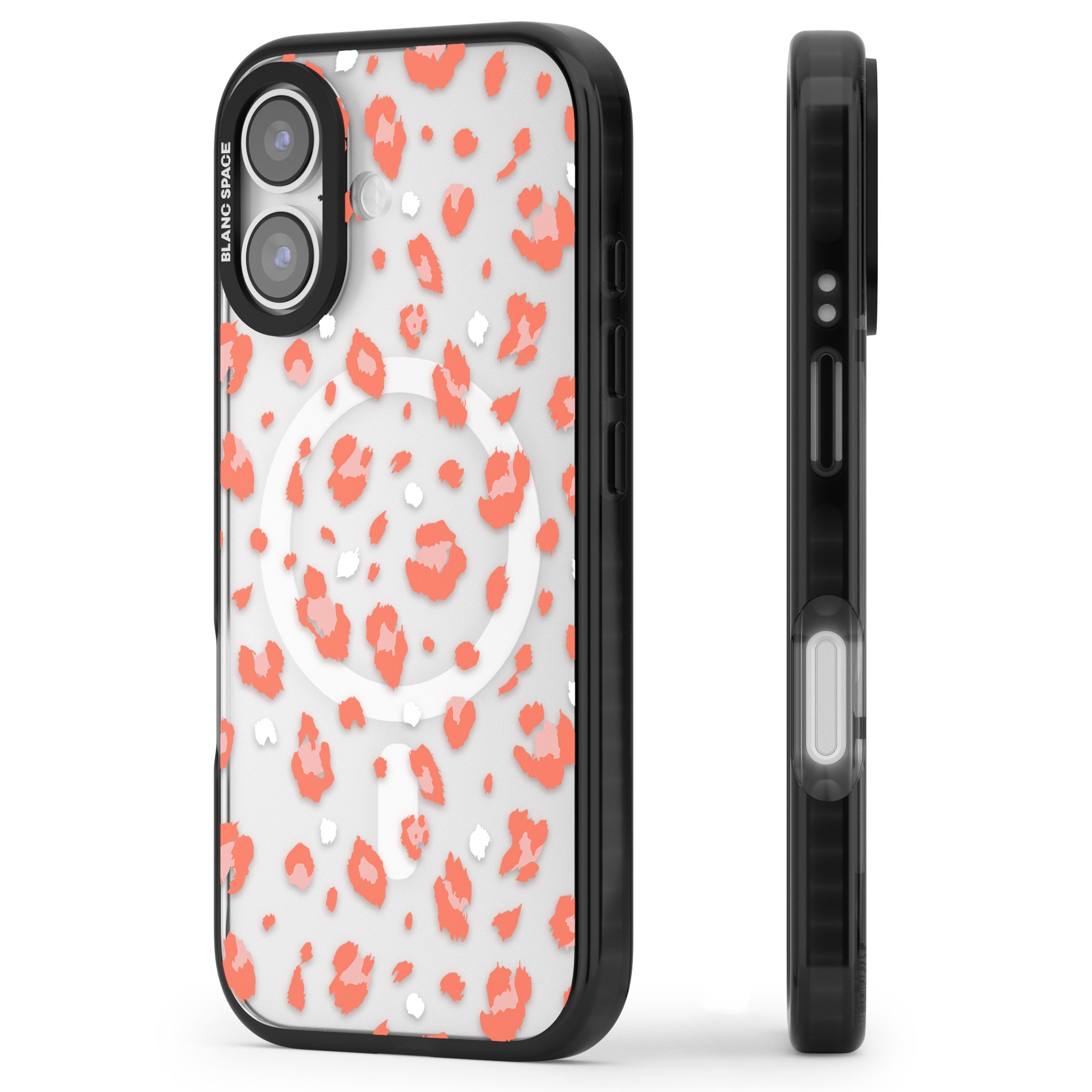 Two Colour Jaguar Transparent Animal Print iPhone 17 Impact Pro Black Phone Case Side Profile