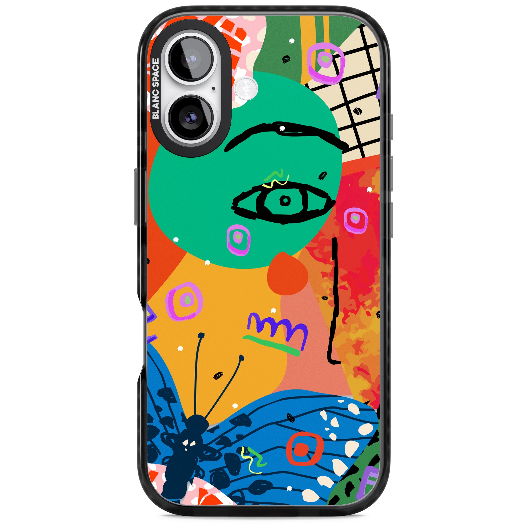 Abstract Butterfly iPhone 17 Impact Pro Black Phone Case