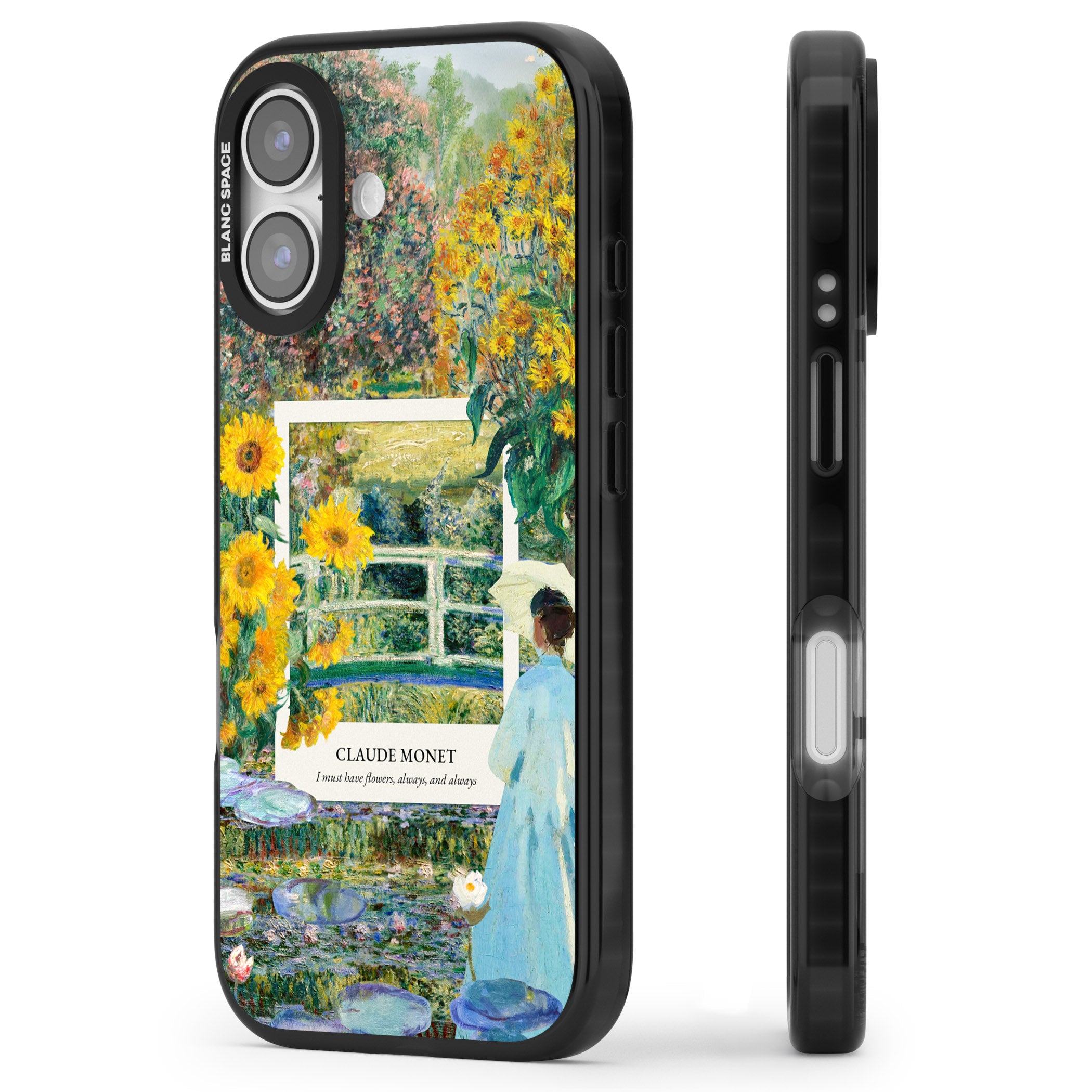 Monet Garden Bridge iPhone 17 Impact Pro Black Phone Case Side Profile