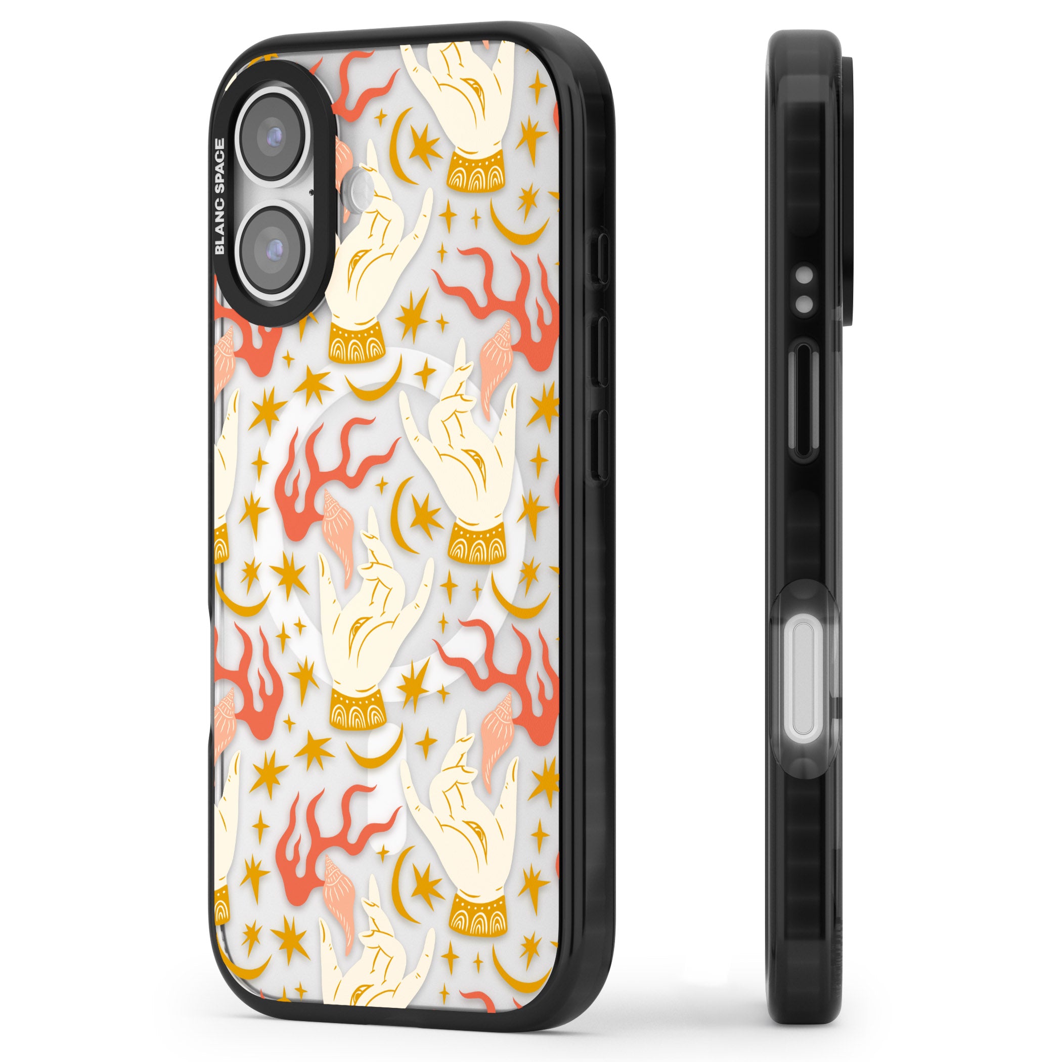 Hand Watcher Pattern iPhone 17 Impact Pro Black Phone Case Side Profile