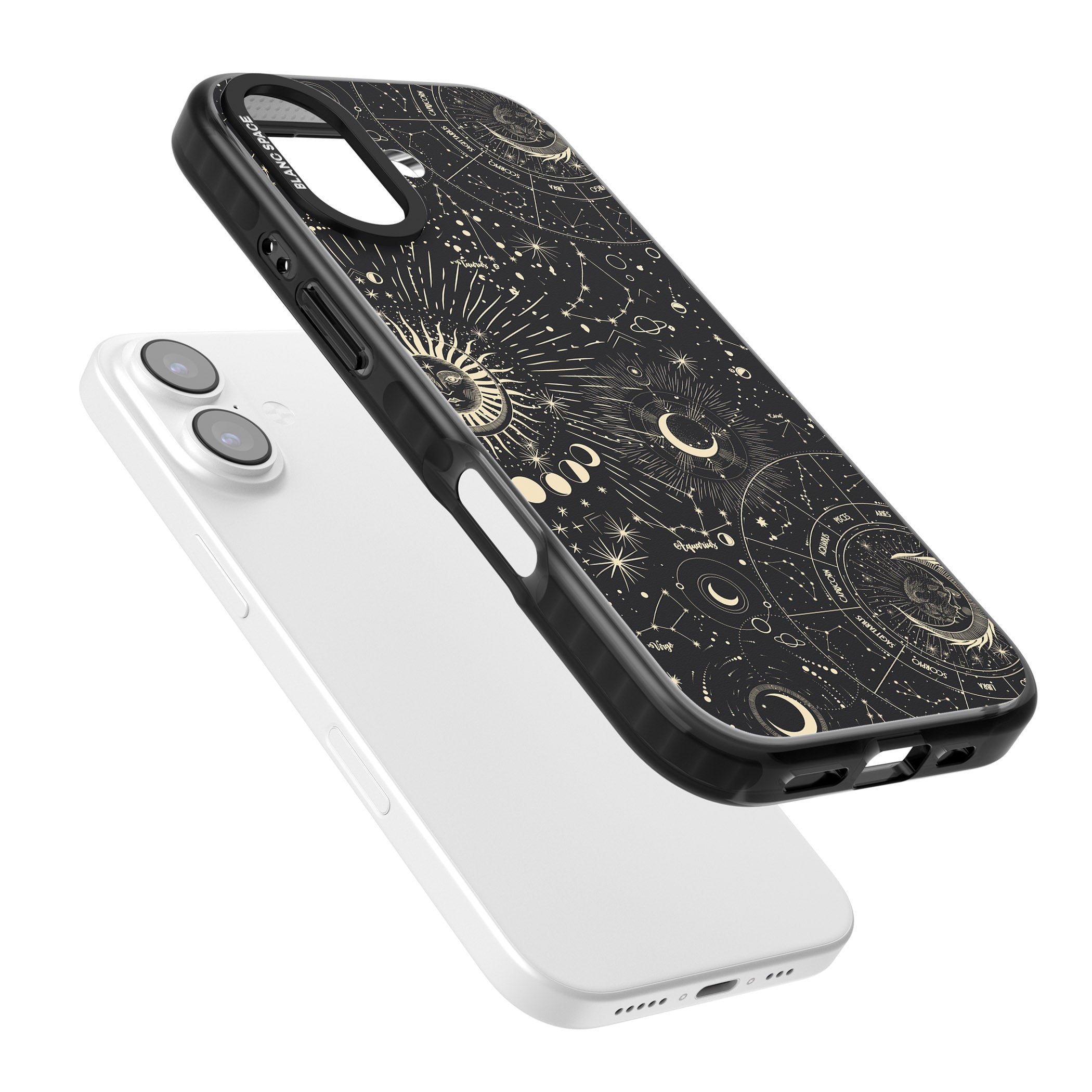 Suns & Zodiac Celestial Chart iPhone 17 Impact Pro Black Phone Case Colours