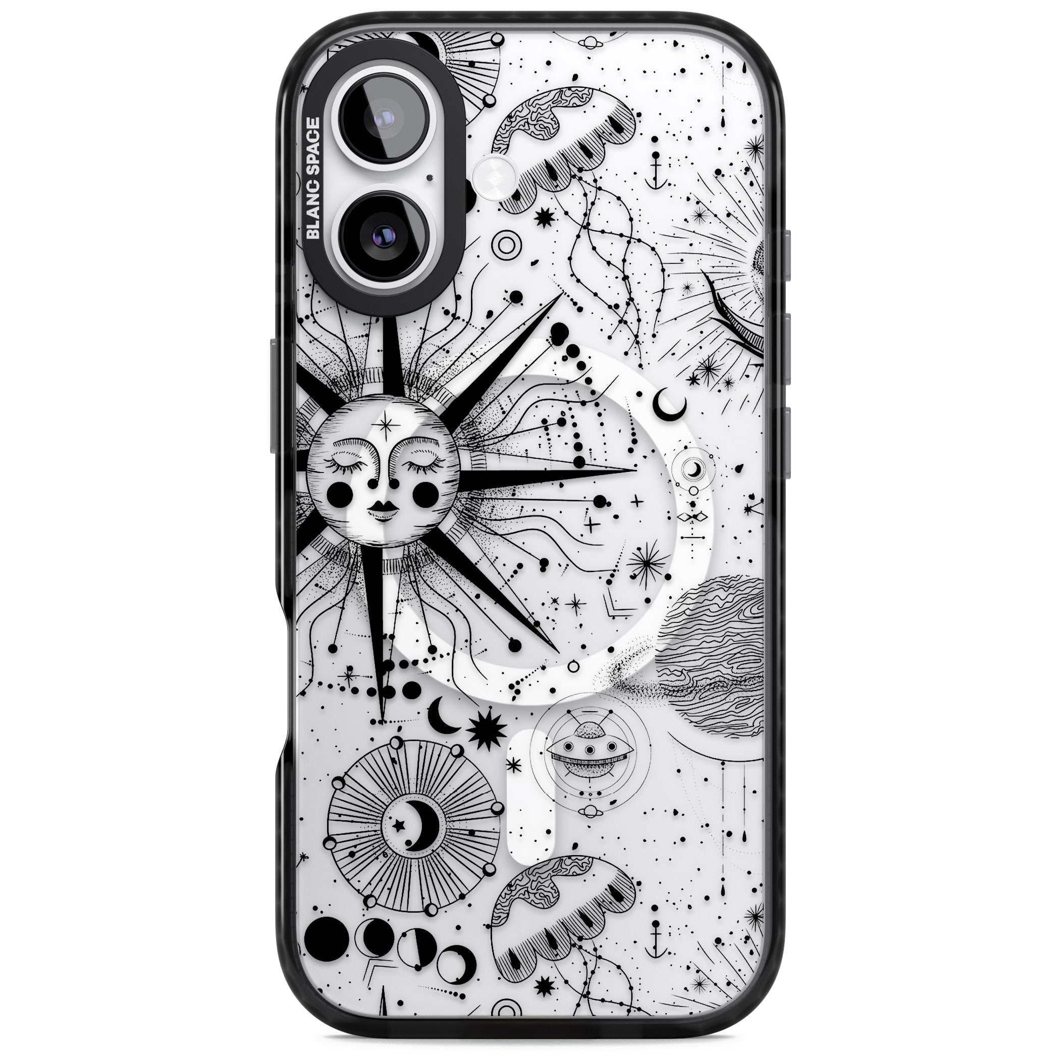 Cosmic Sun Zodiac iPhone 17 Impact Pro Black Phone Case