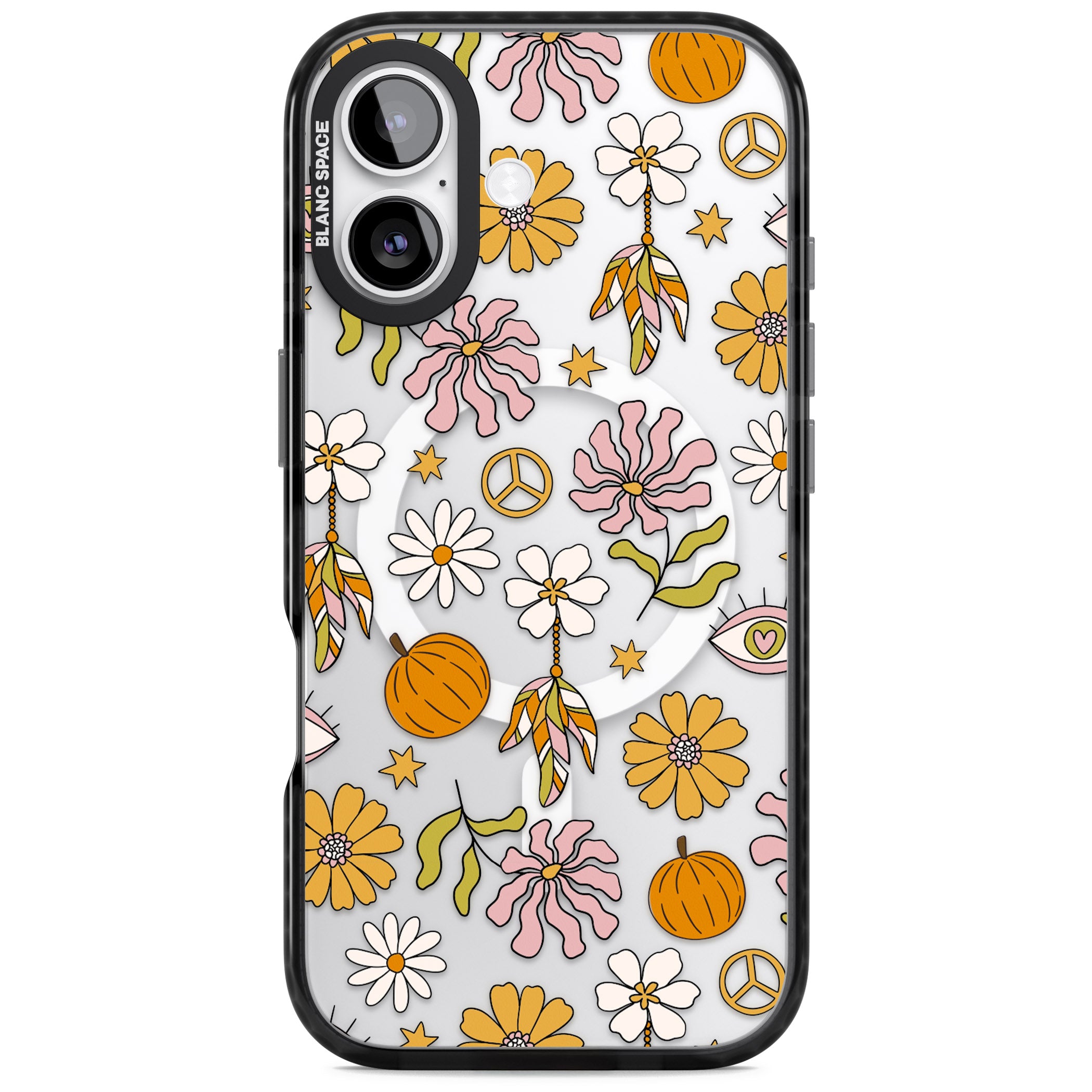 Retro Boho Fall Floral iPhone 17 Impact Pro Black Phone Case