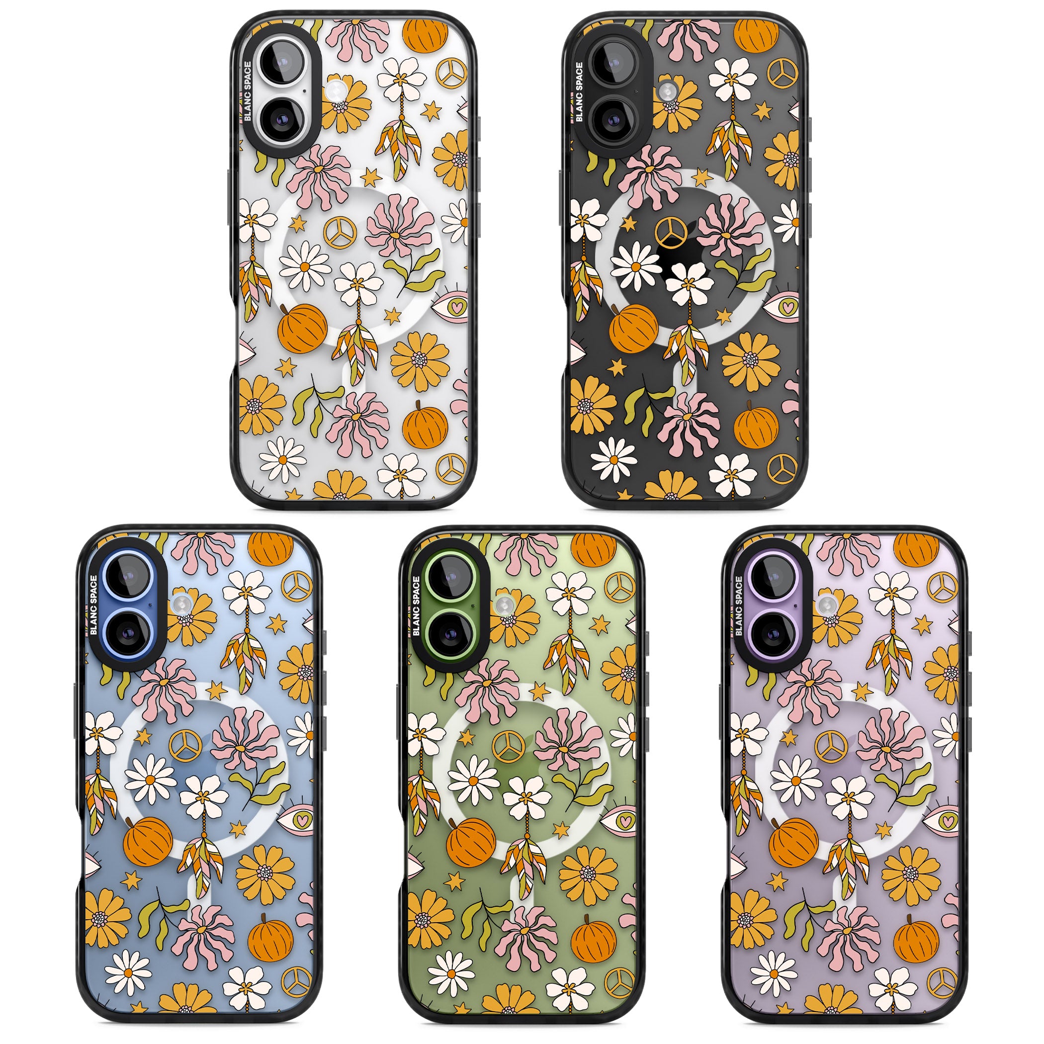 Retro Boho Fall Floral iPhone 17 Impact Pro Black Phone Case APT Impact Protection