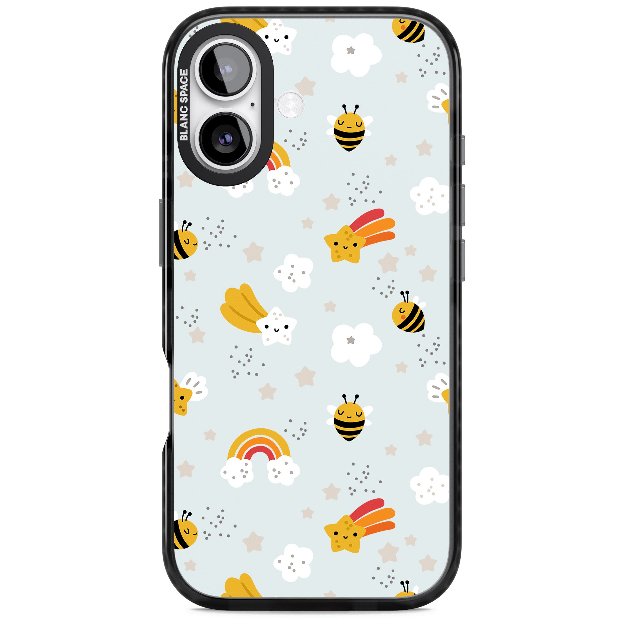 Sweet As Honey Patterns: Bees & Rainbows iPhone 17 Impact Pro Black Phone Case