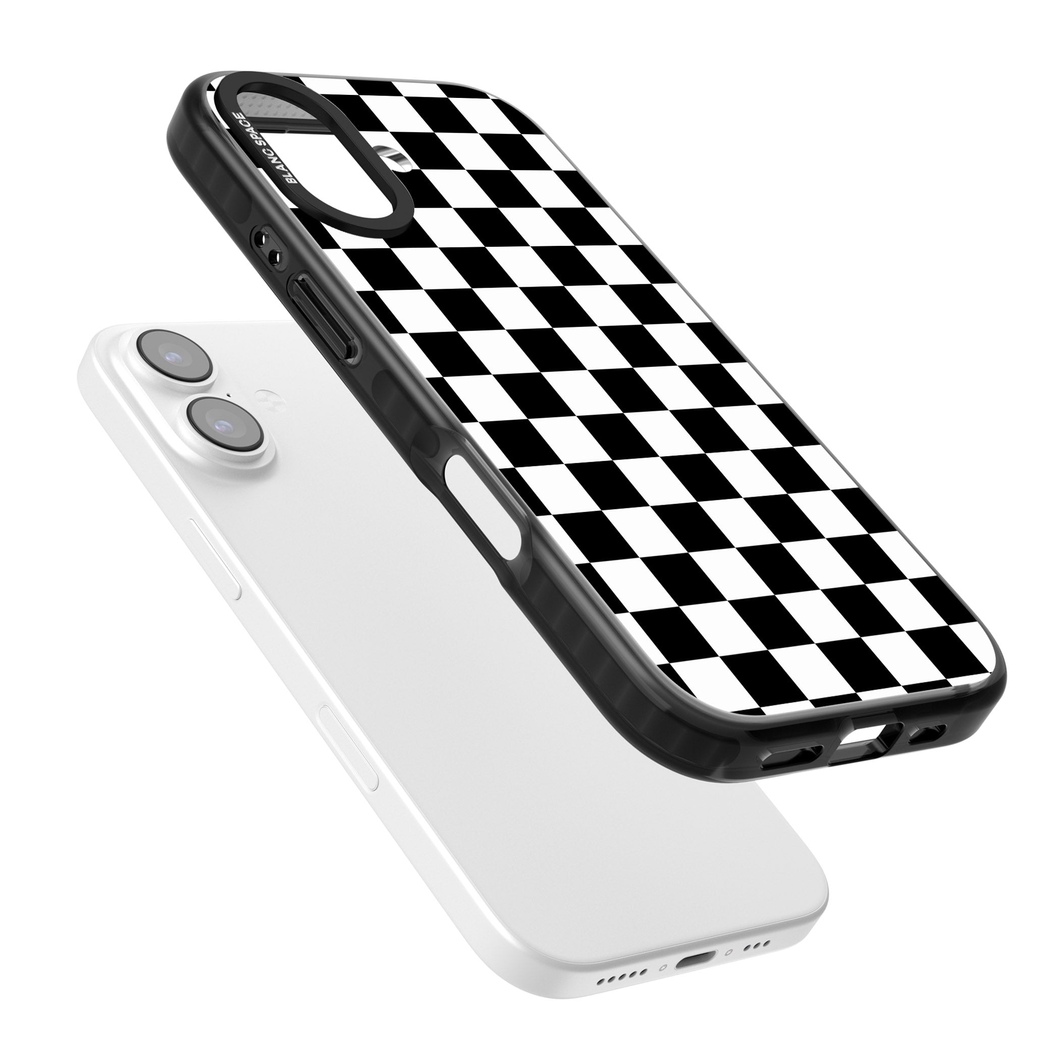 Black Checkered iPhone 17 Impact Pro Black Phone Case Colours