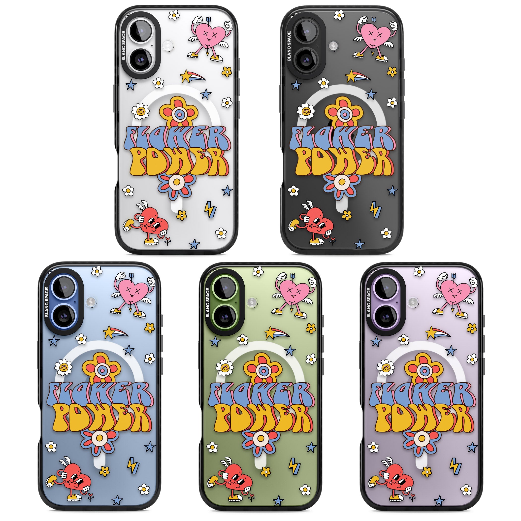 Flower Power iPhone 17 Impact Pro Black Phone Case APT Impact Protection