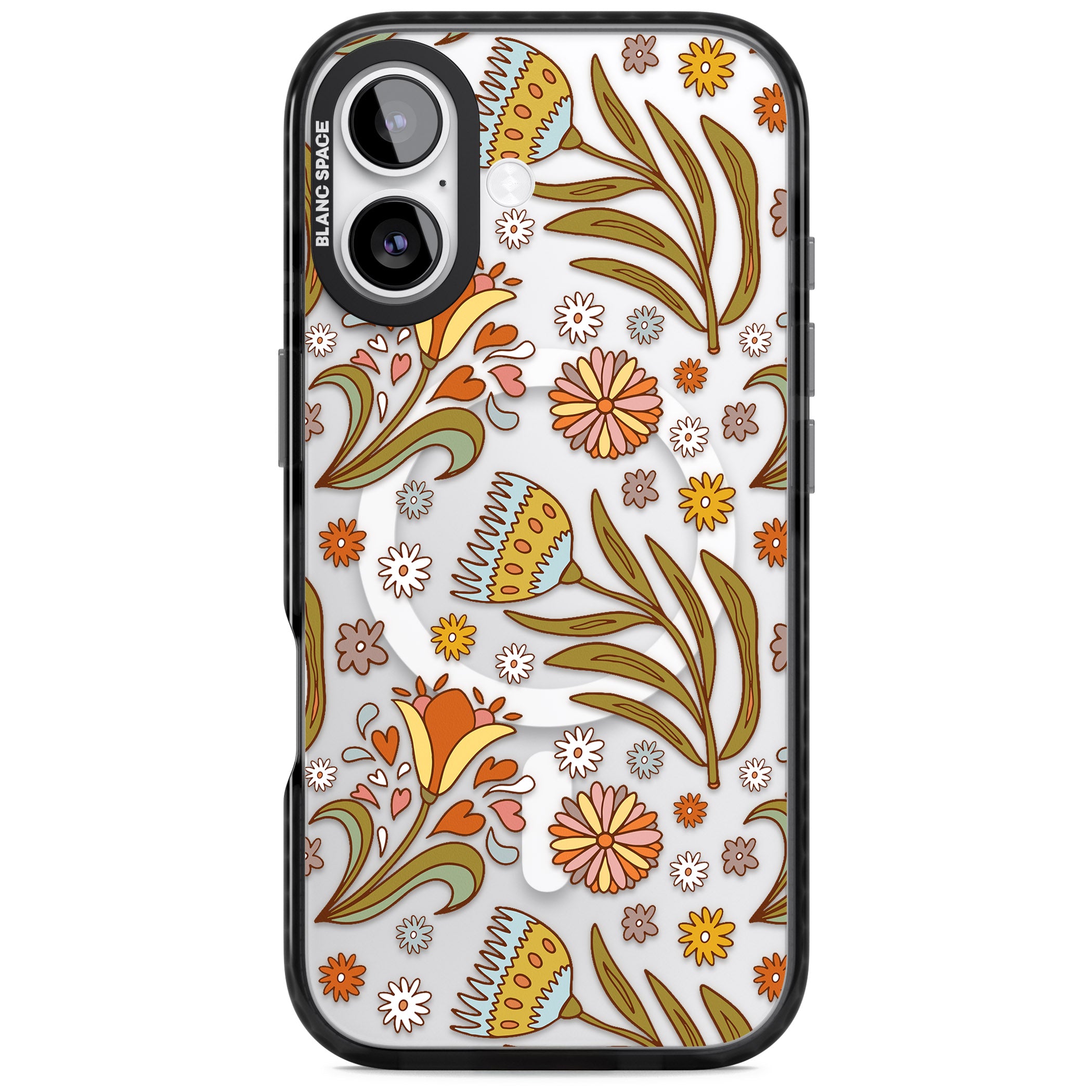 Boho Celestial Wildflower iPhone 17 Impact Pro Black Phone Case